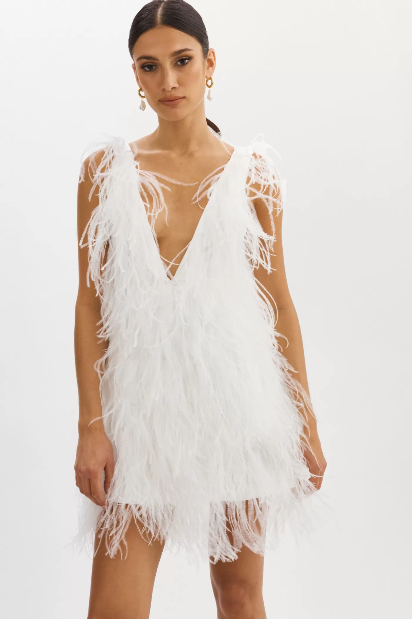 LAMARQUE ALENA | Feather Dress White Store