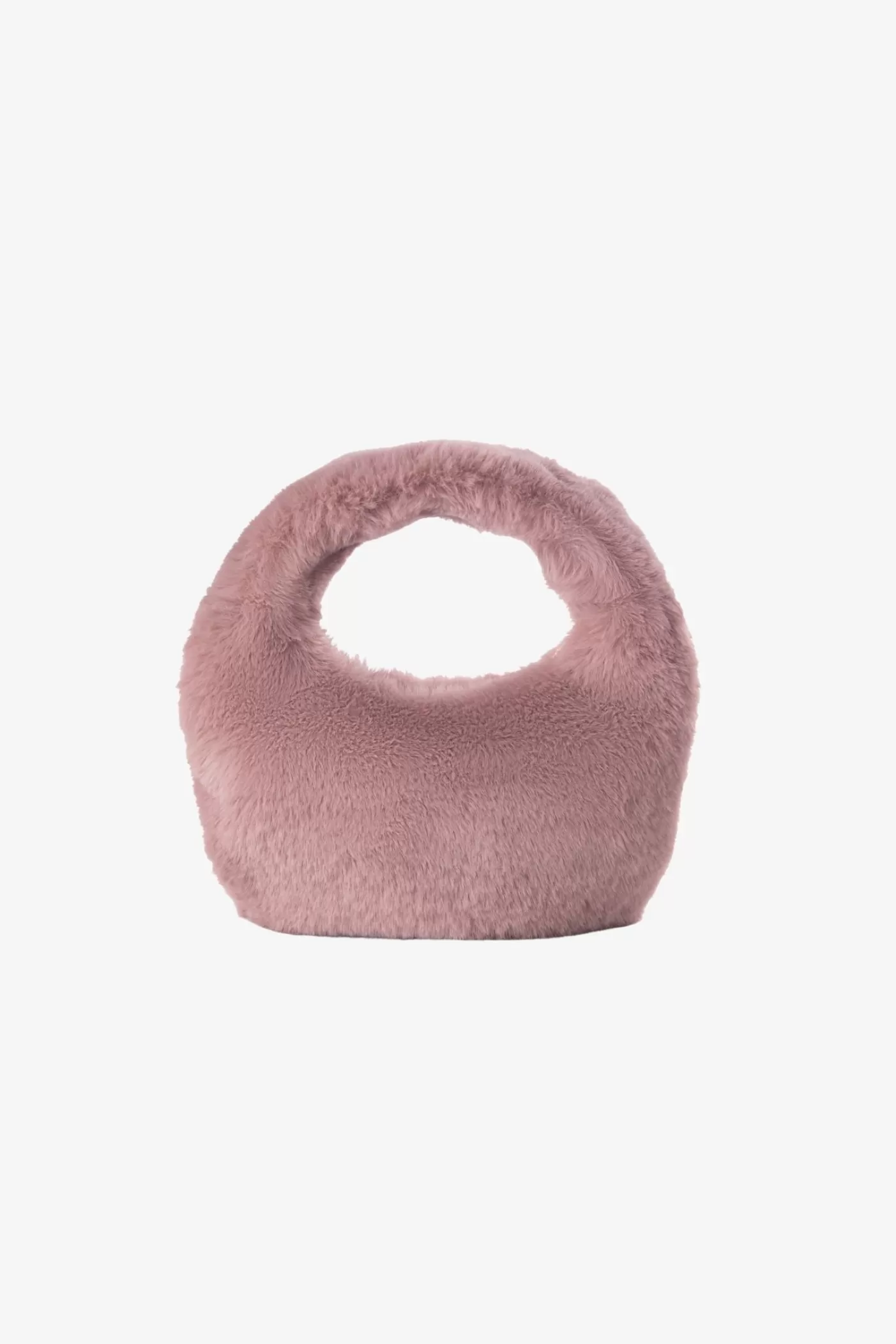 LAMARQUE ALIX | Mini Sac Hobo En Fausse Fourrure Rose Fumé Best