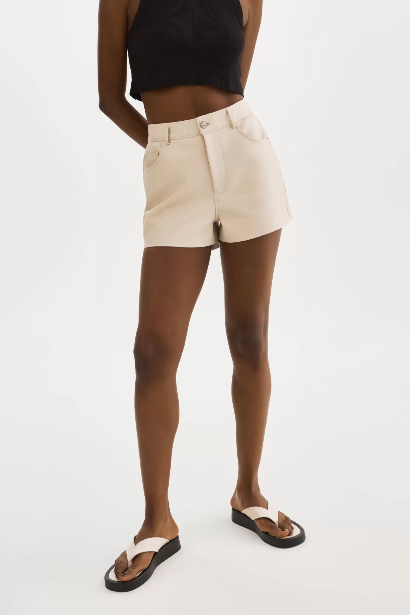 LAMARQUE ANIKA | Short à Taille Haute En Cuir Os Hot