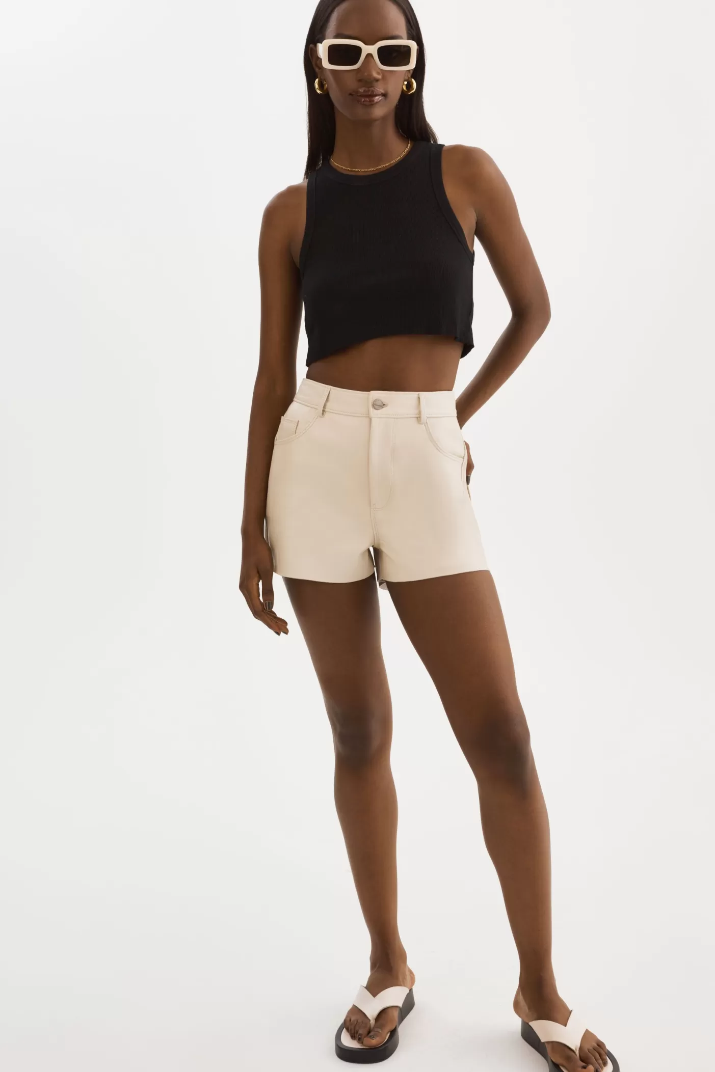 LAMARQUE ANIKA | Short à Taille Haute En Cuir Os Hot