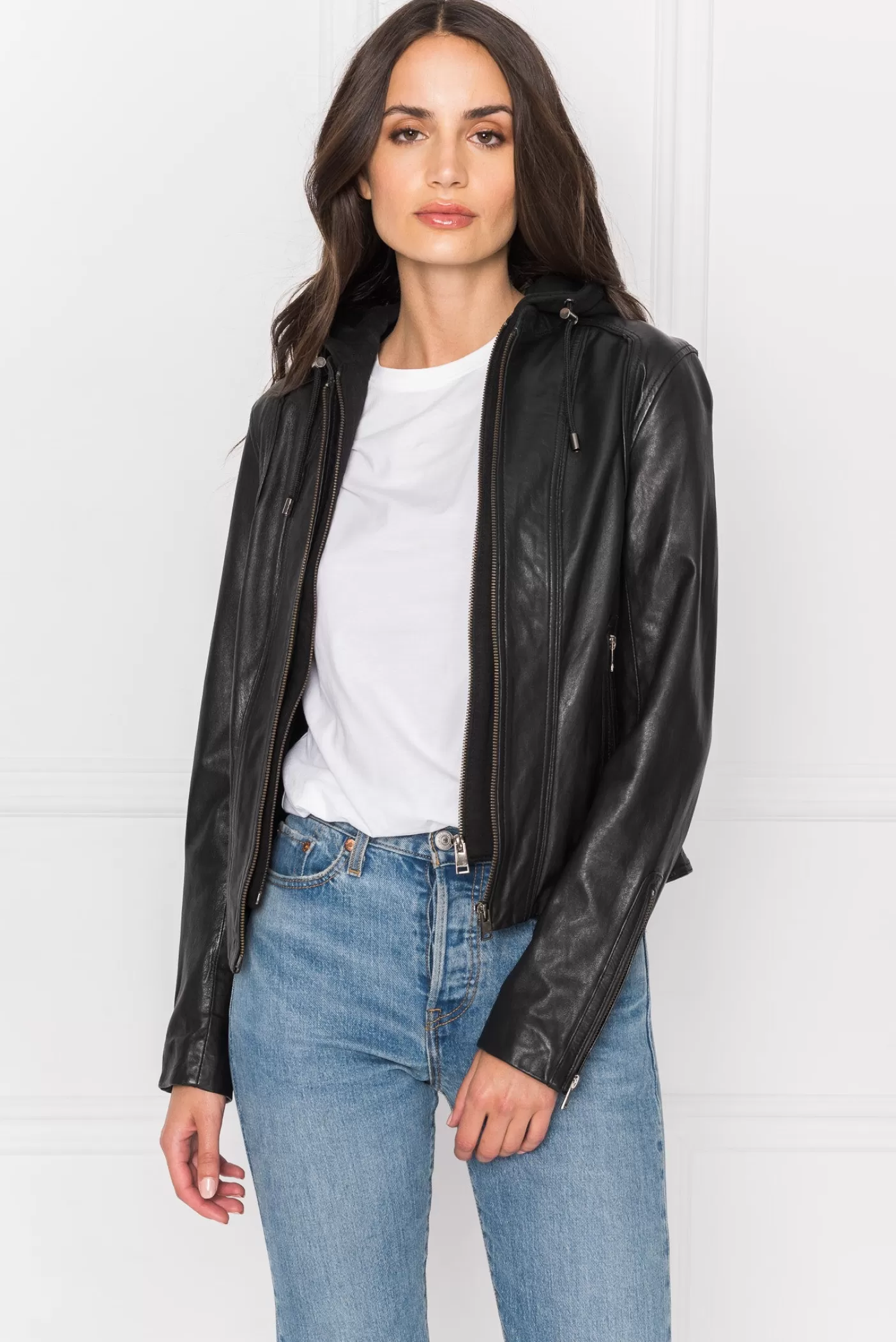 LAMARQUE ARLETTE Veste Moto En Cuir Convertible Noir Store