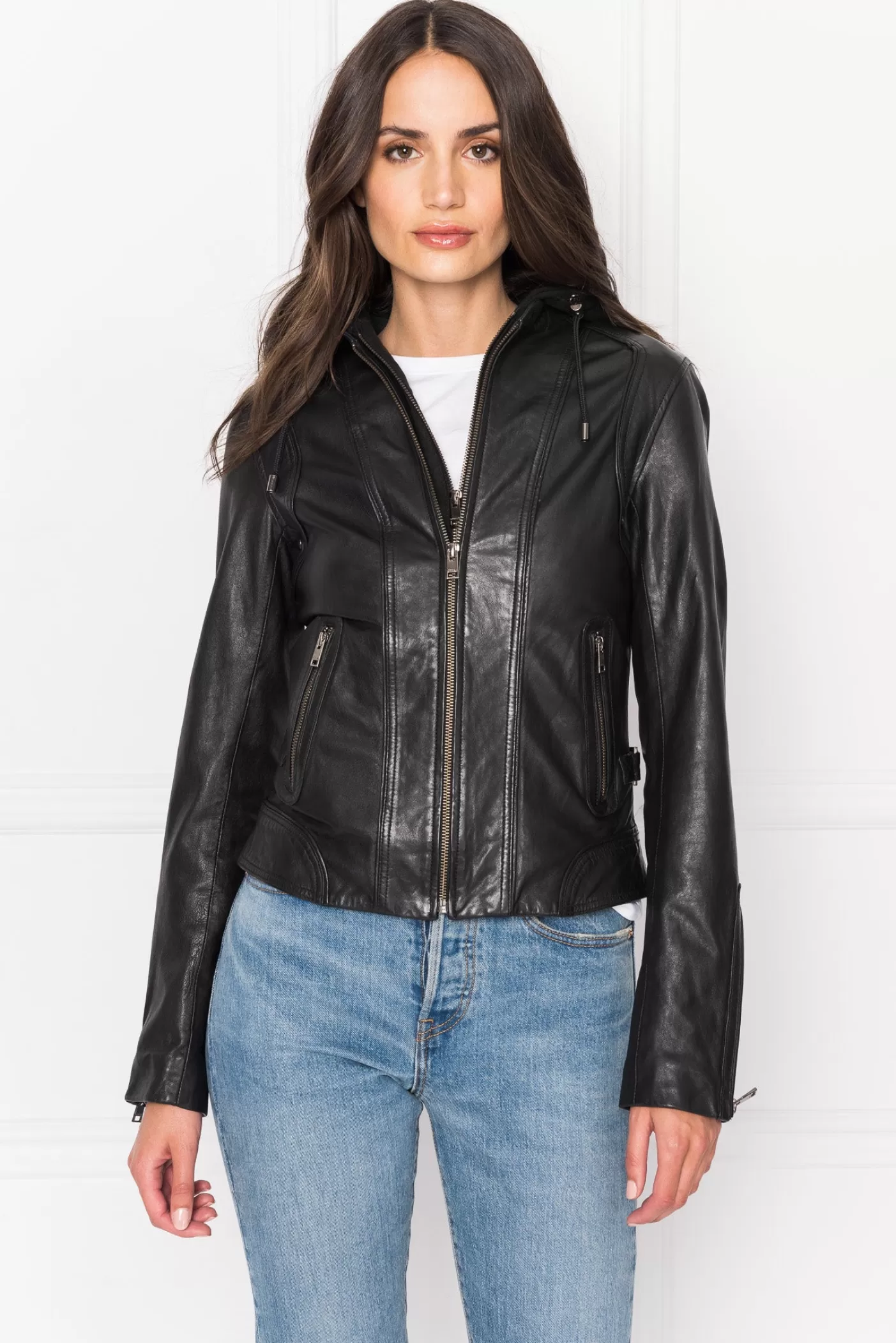 LAMARQUE ARLETTE Veste Moto En Cuir Convertible Noir Store