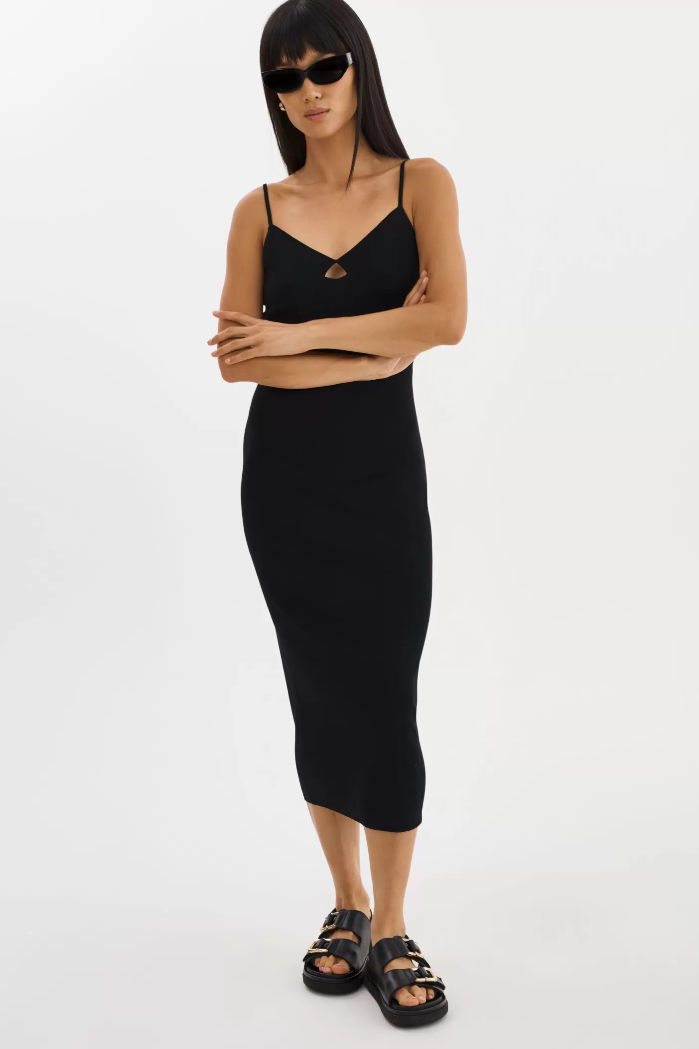 LAMARQUE BETTINA | Robe En Tricot Côtelé Noir Discount