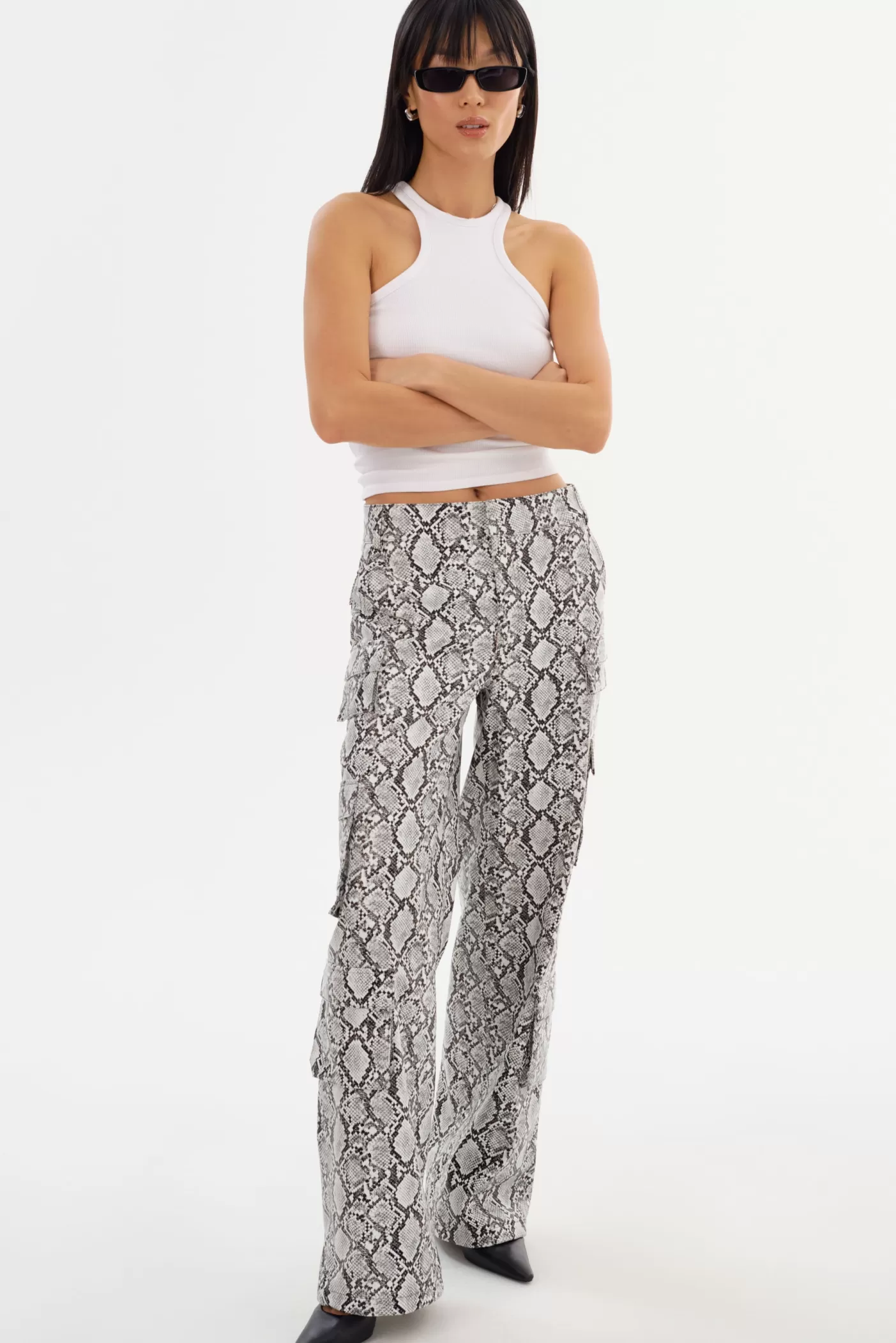 LAMARQUE BOBBI | Faux Leather Cargo Pants Python Print Online