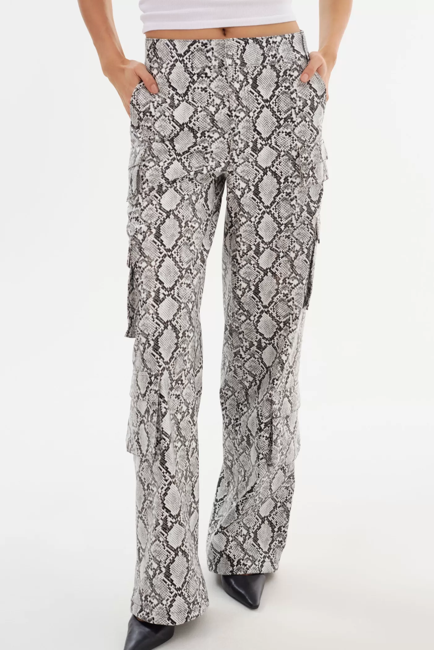 LAMARQUE BOBBI | Faux Leather Cargo Pants Python Print Online