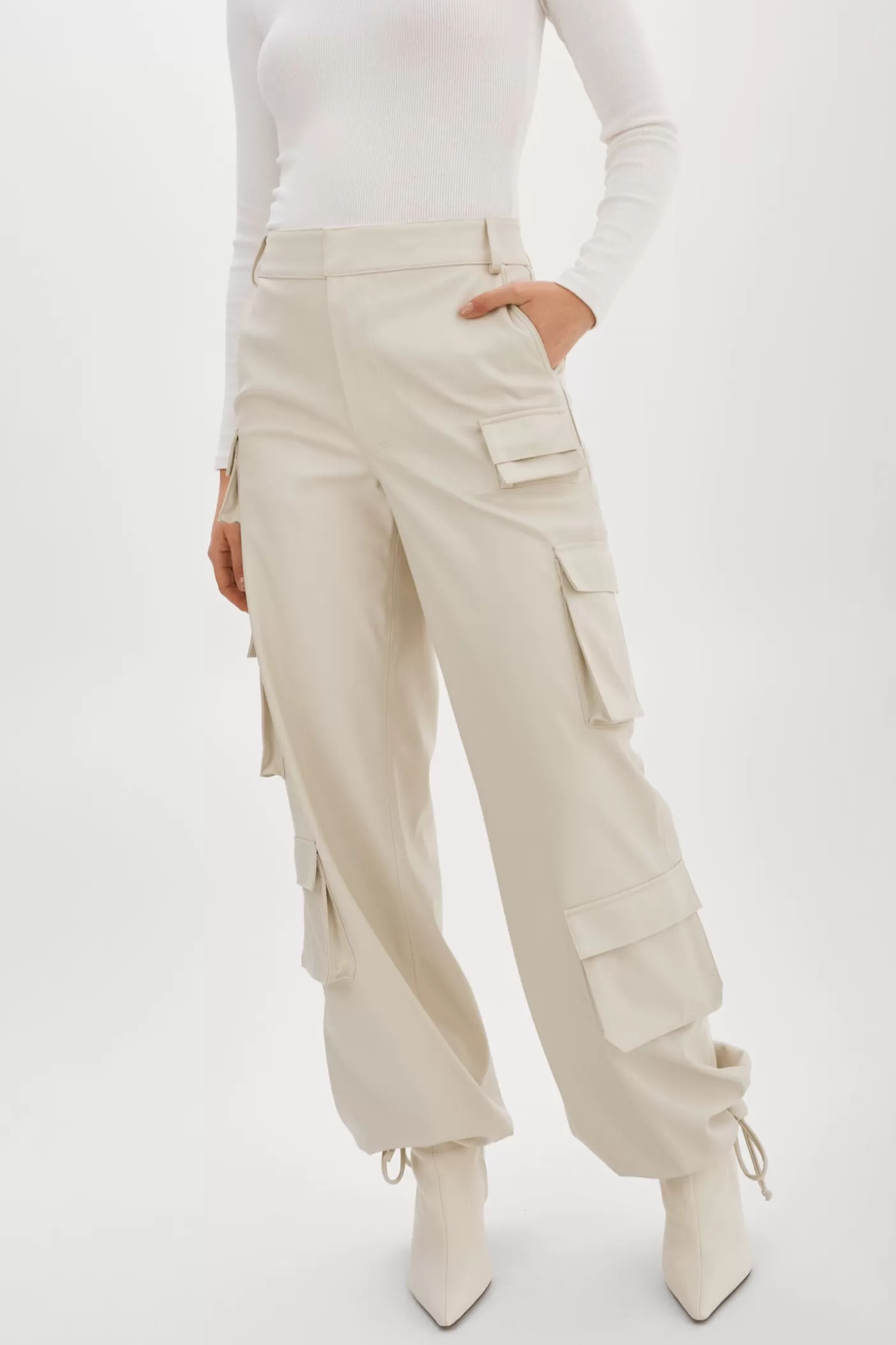 LAMARQUE BOBBI | Pantalon Cargo En Similicuir Os Best Sale