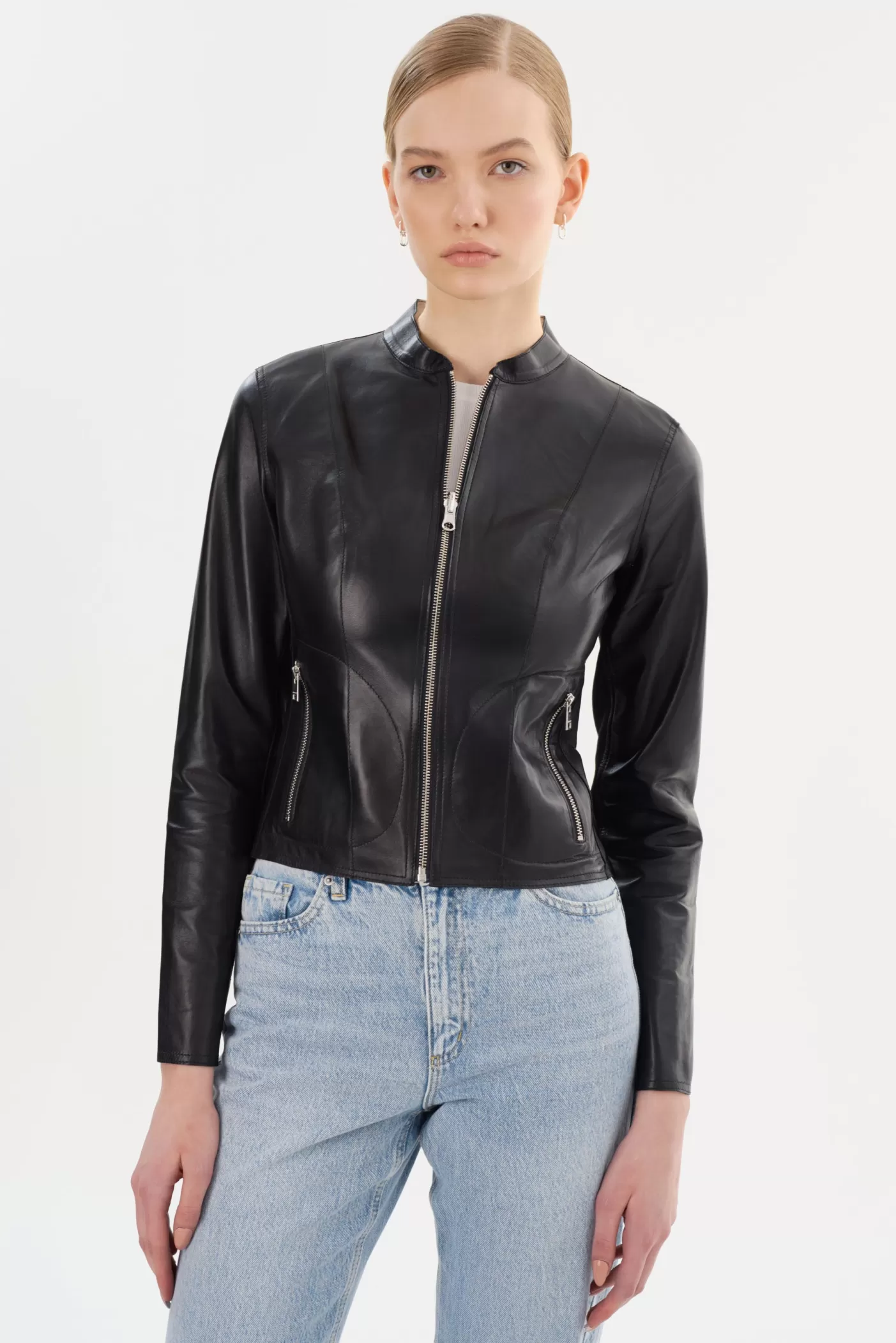 LAMARQUE CHAPIN Blouson Noir En Cuir Réversible Noir argent Store