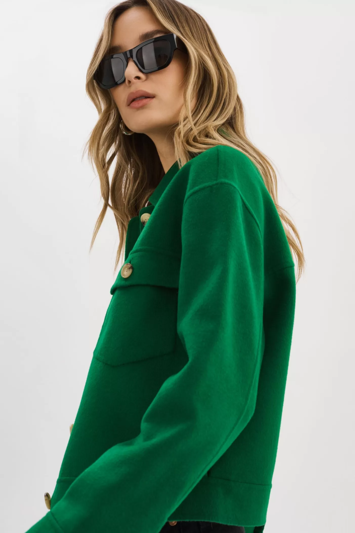 LAMARQUE CHRISTINE | Veste En Laine VERT VIBRANT New