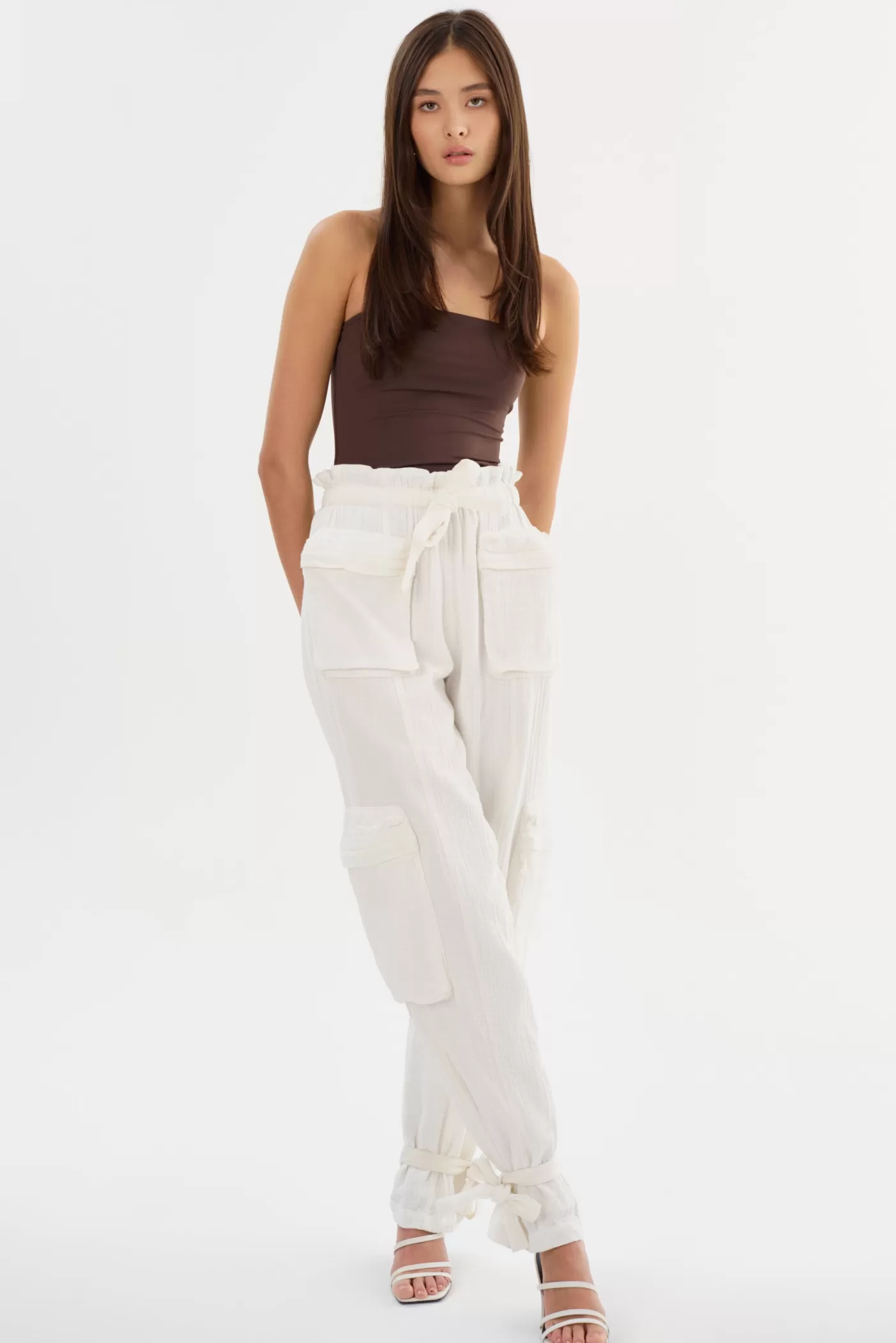 LAMARQUE CRESTIN | Pantalons Cargo En Coton Blanc cassé Store