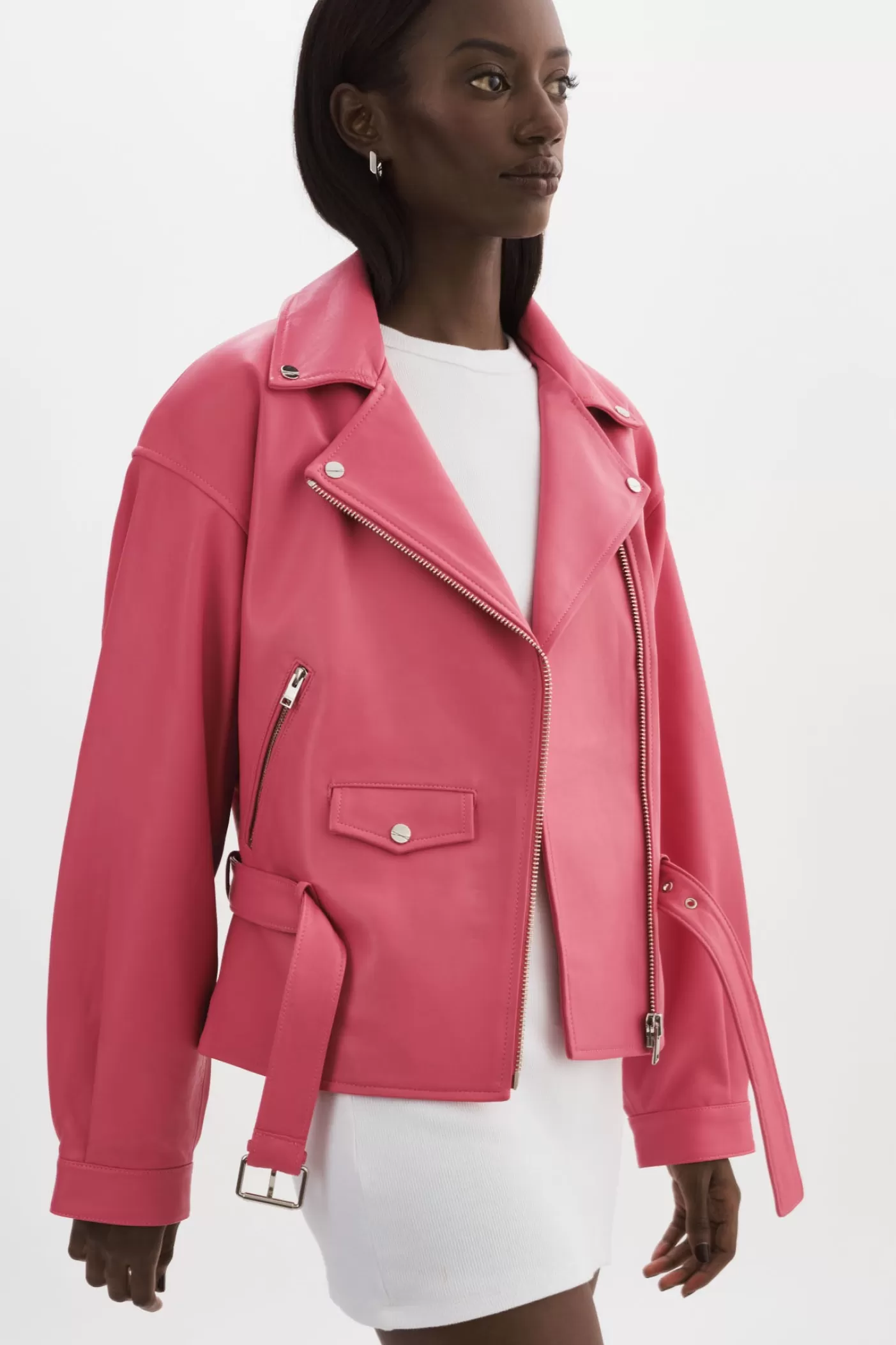 LAMARQUE DANIELA | Veste Moto En Cuir Rosie Sale