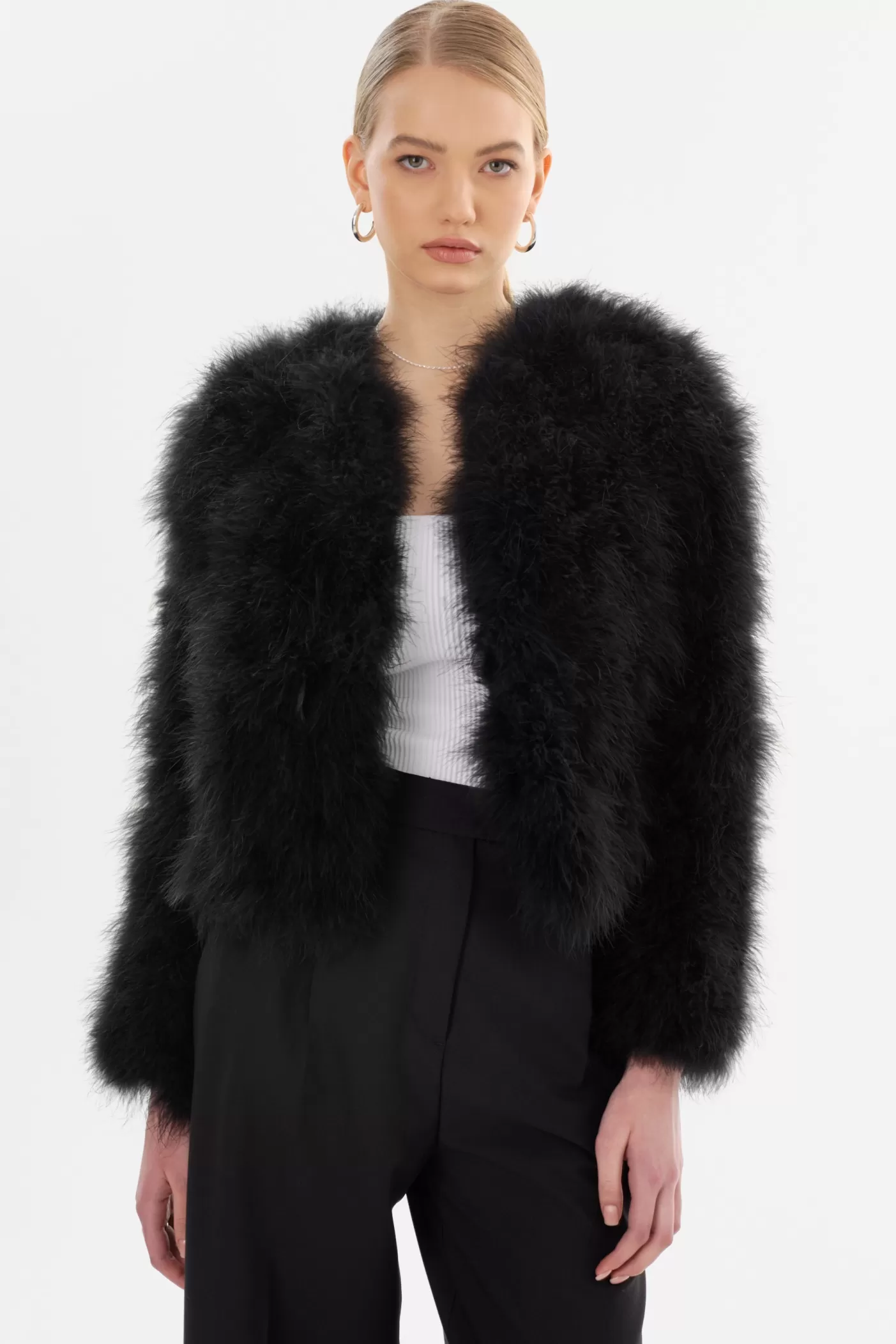 LAMARQUE DEORA | Veste De Plumes Noir New