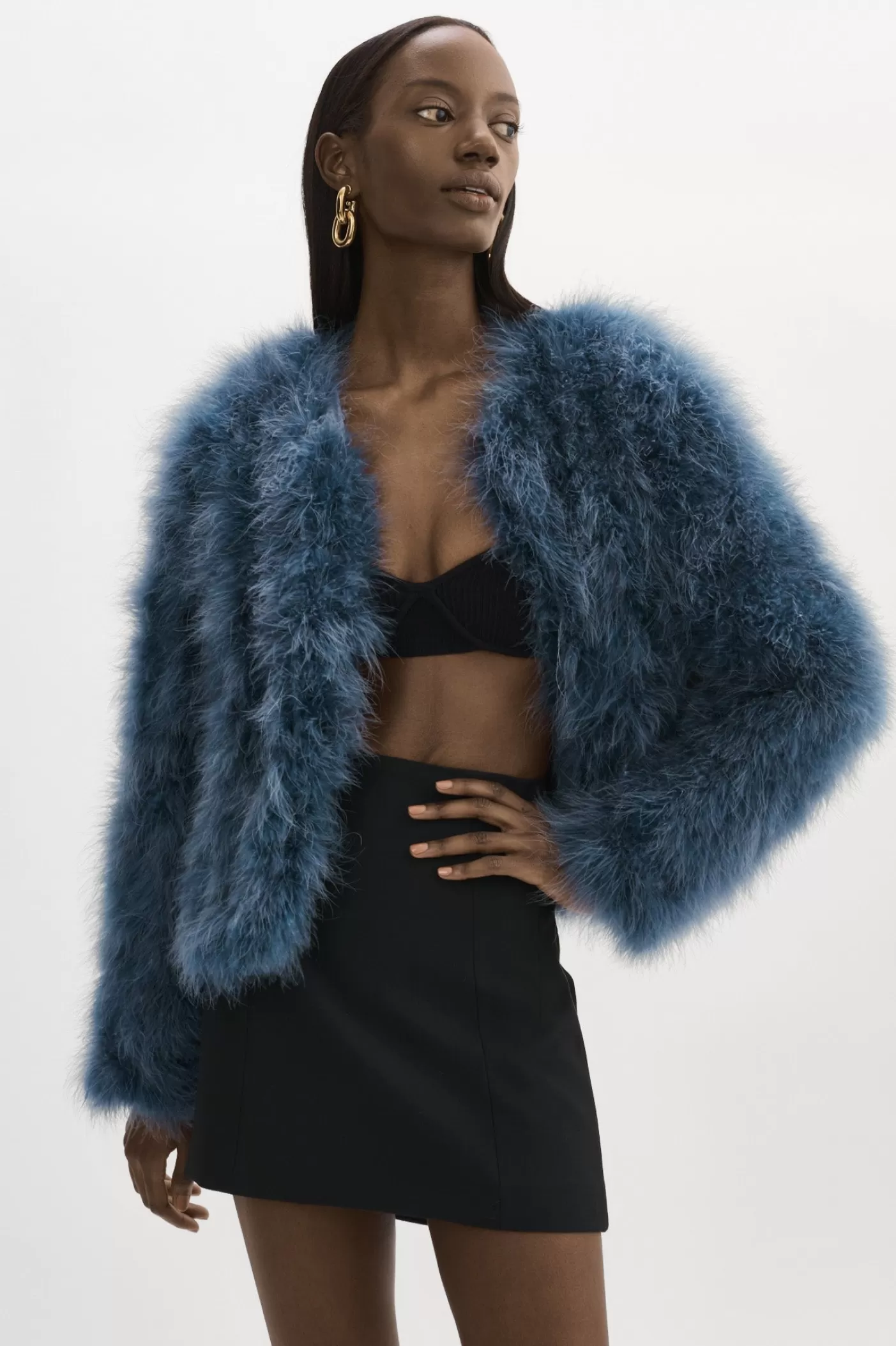 LAMARQUE DEORA | Veste De Plumes Bleu fumé Hot