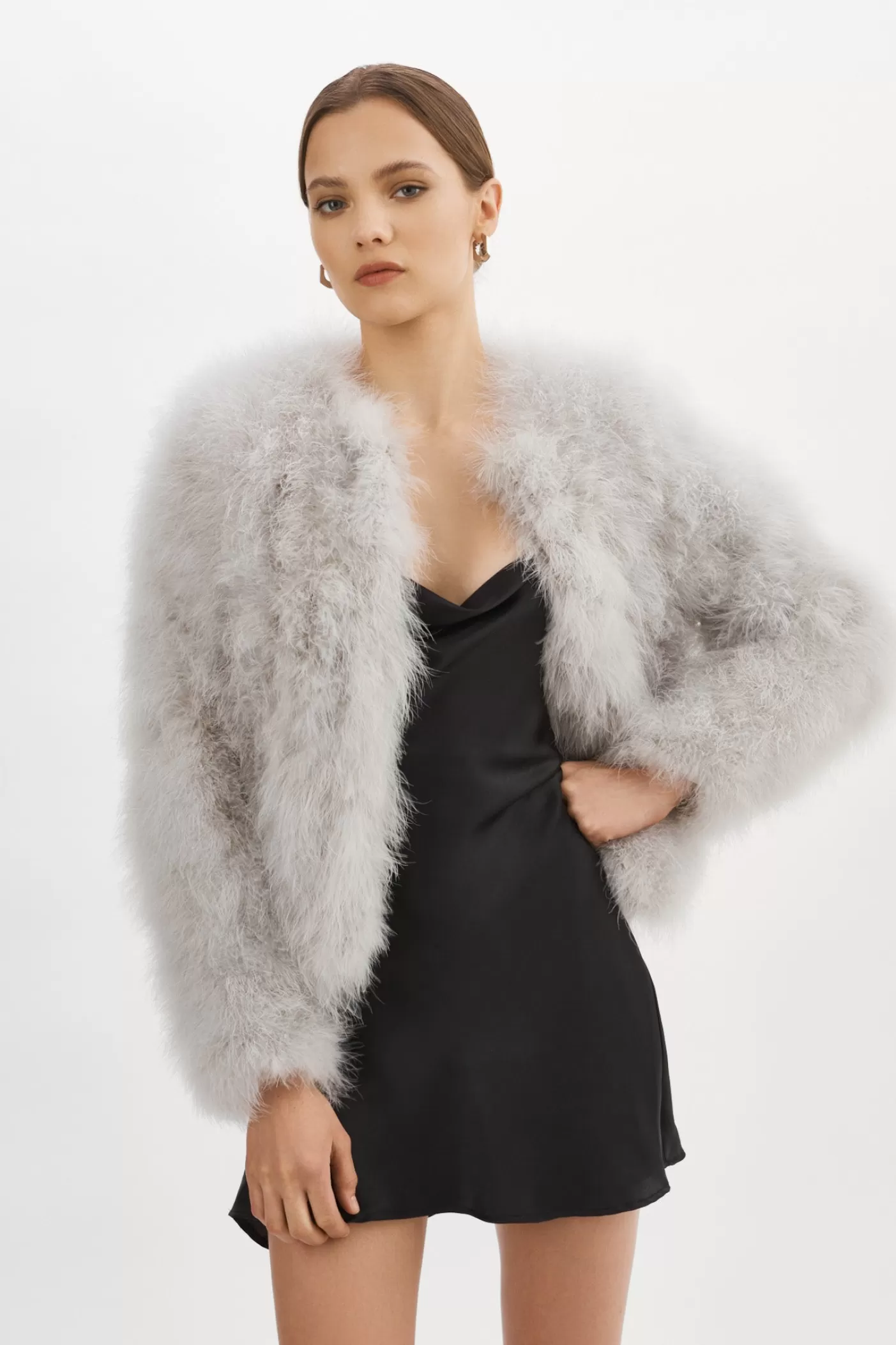 LAMARQUE DEORA | Veste De Plumes Gris clair Shop