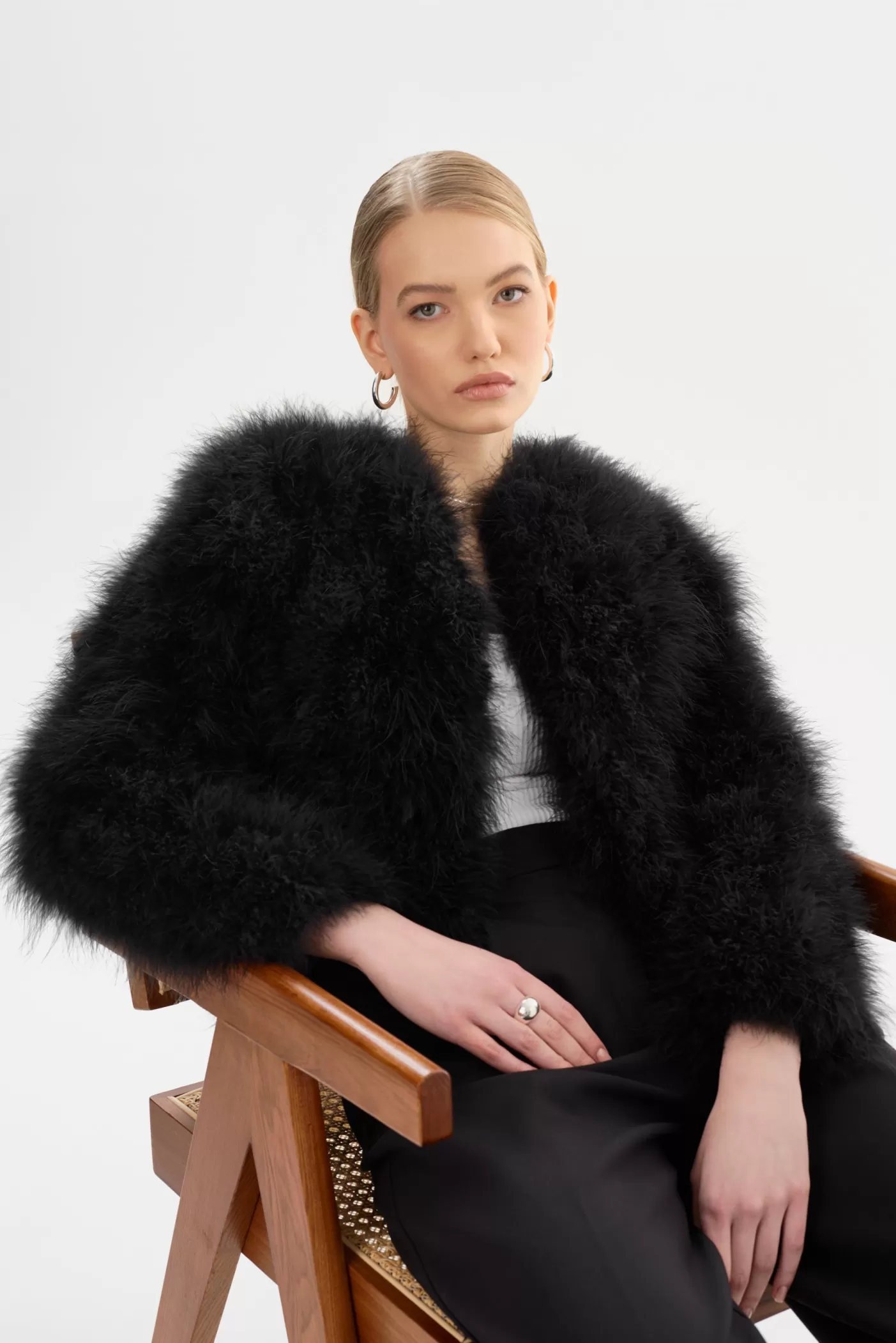 LAMARQUE DEORA | Veste De Plumes Noir New