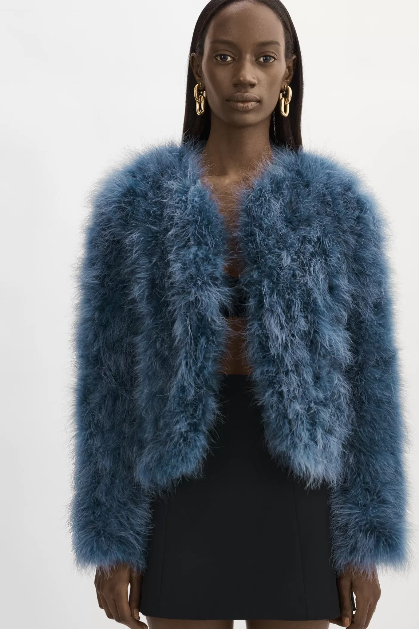 LAMARQUE DEORA | Veste De Plumes Bleu fumé Hot