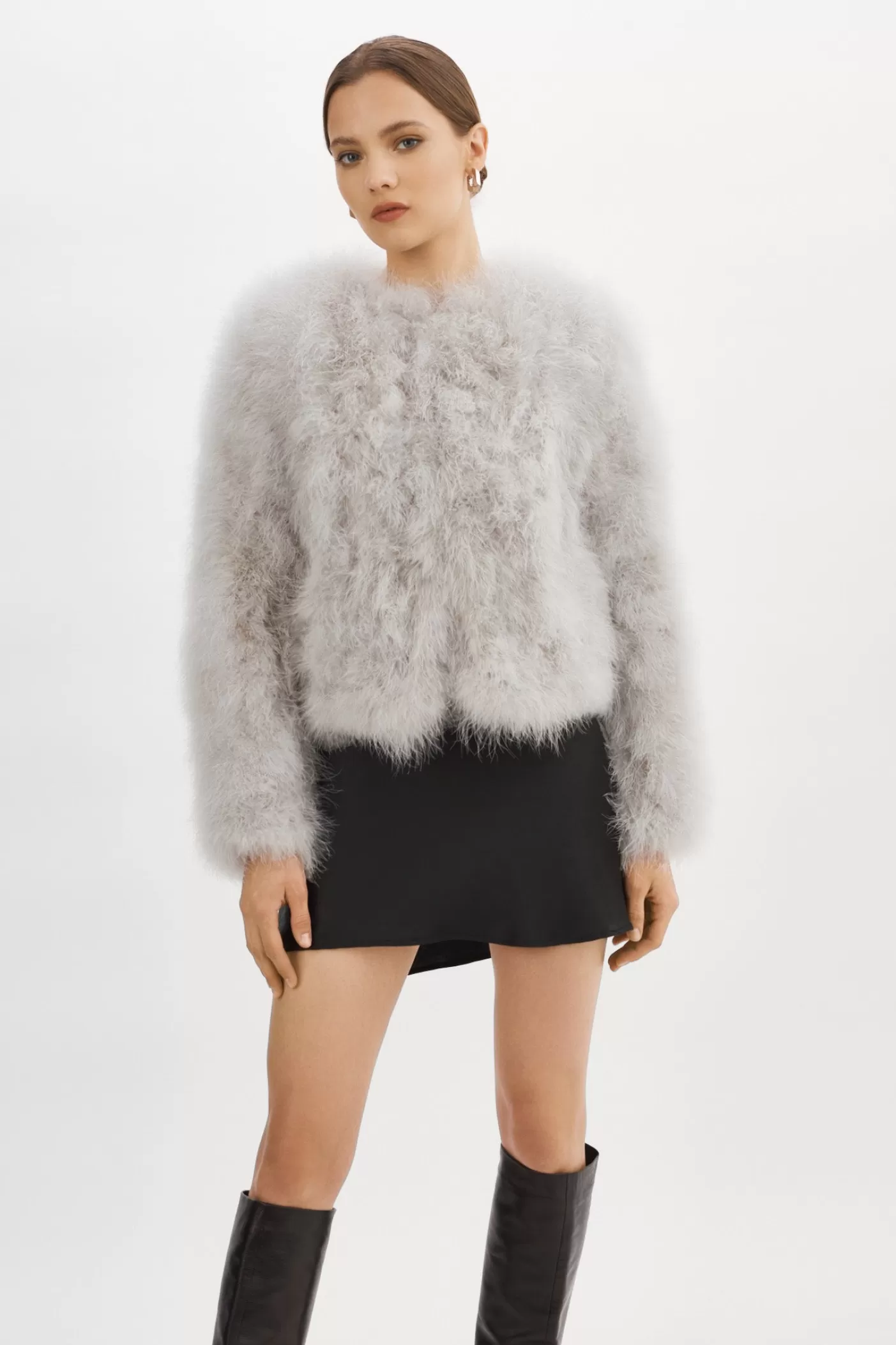 LAMARQUE DEORA | Veste De Plumes Gris clair Shop