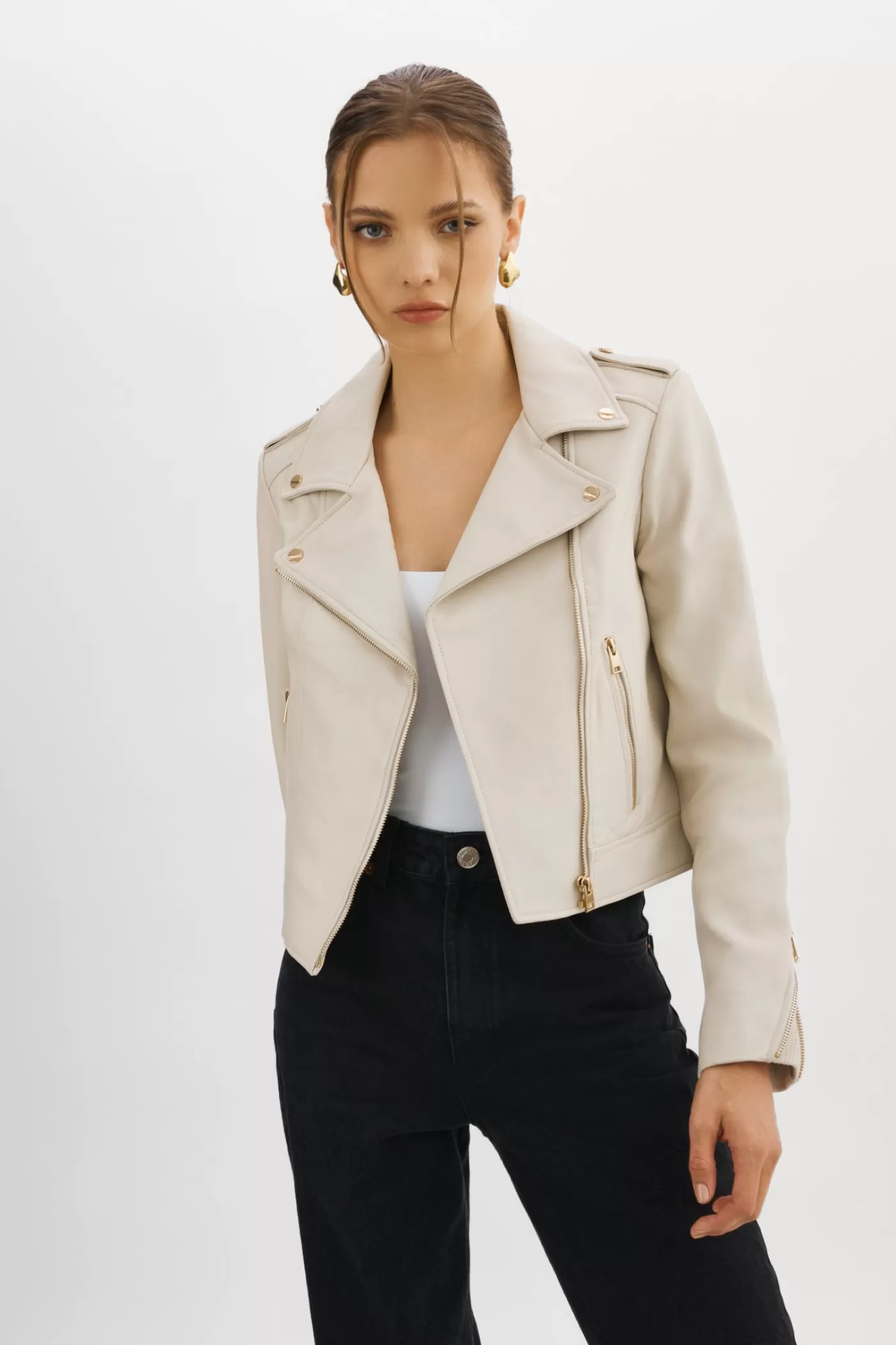 LAMARQUE DONNA OR | Veste Moto Signature En Cuir Os Best Sale