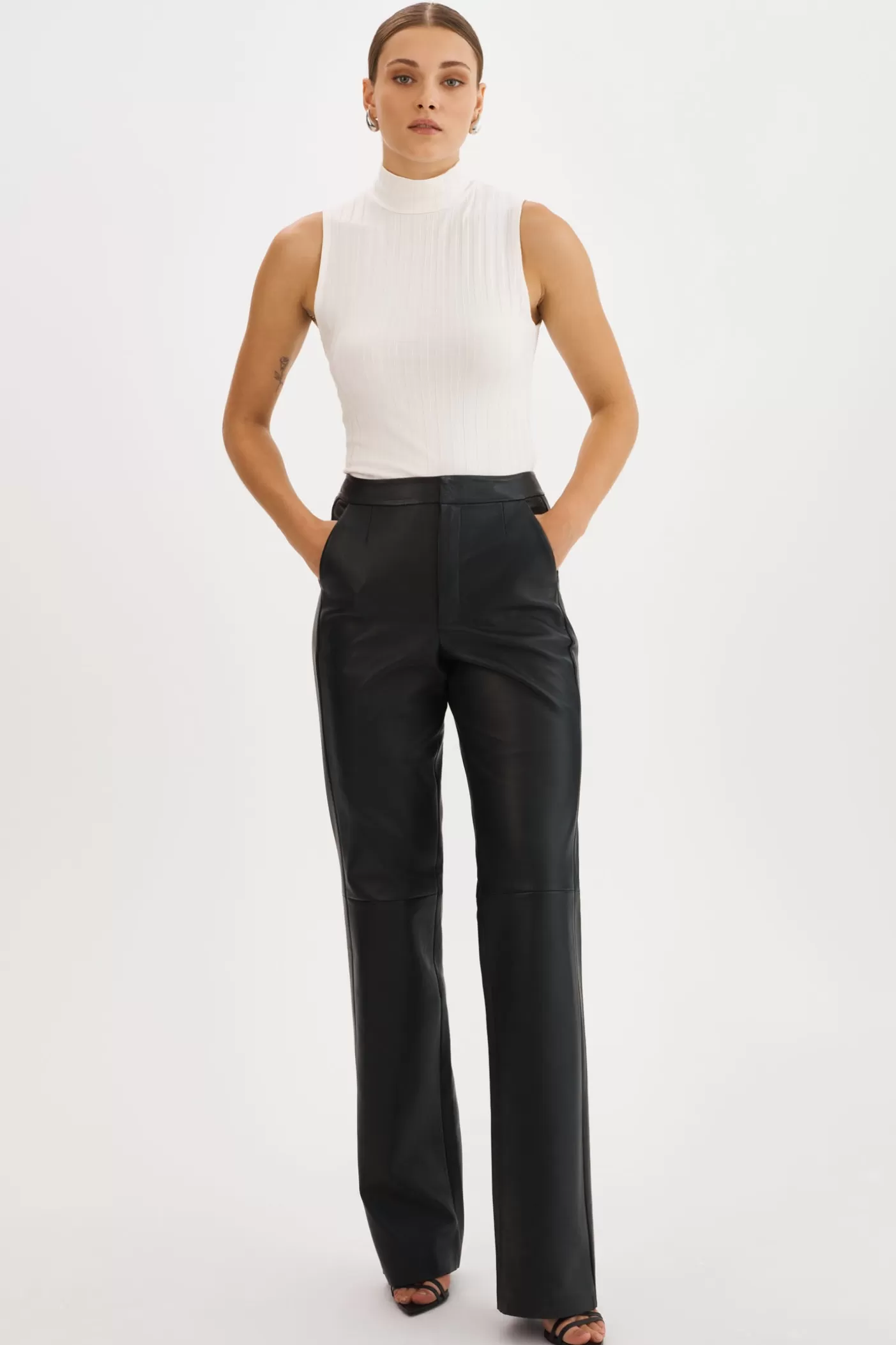 LAMARQUE EVIN | Pantalon En Cuir Noir Discount