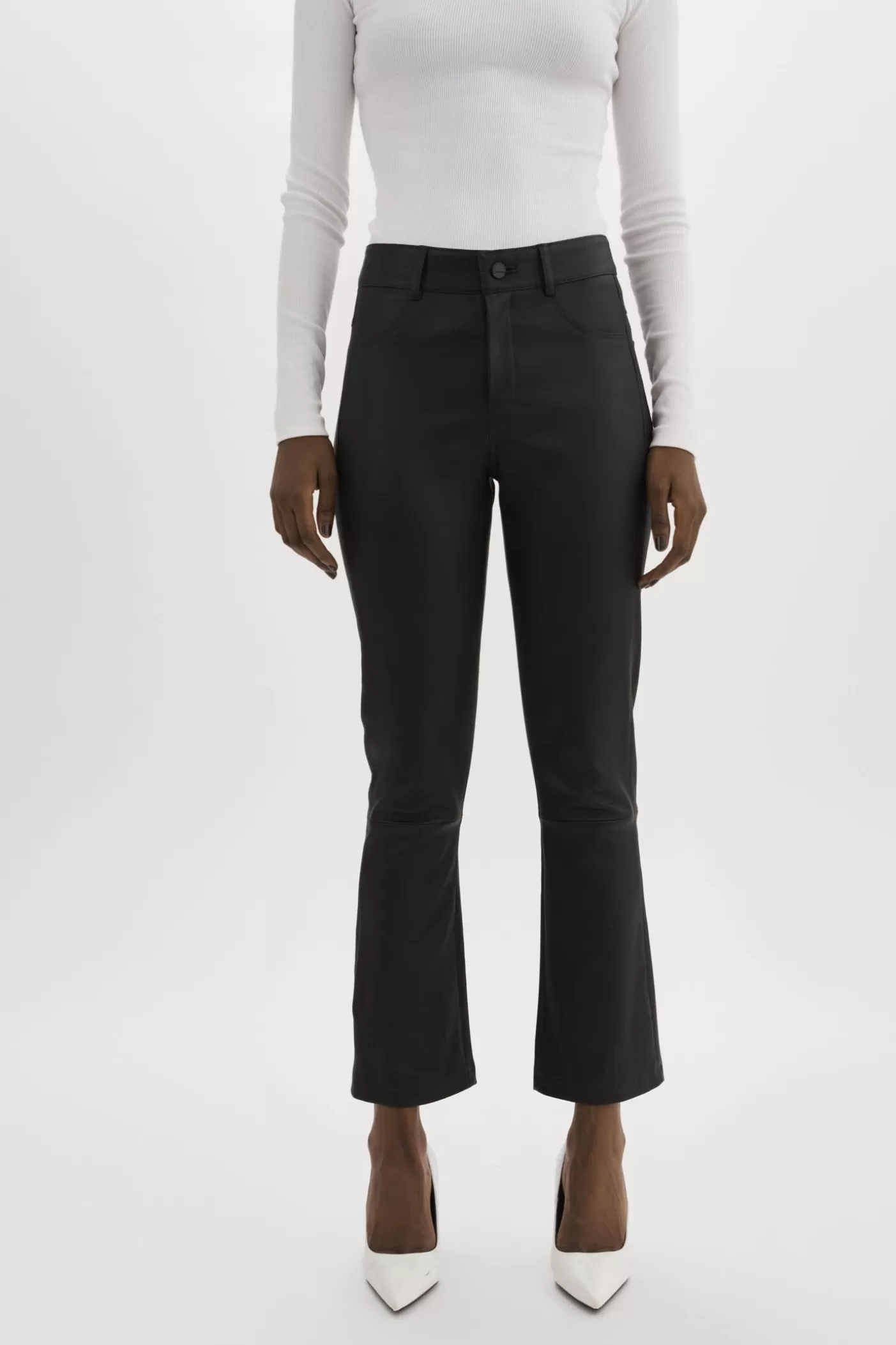 LAMARQUE FARIS | Pantalon En Cuir Stretch Noir Best