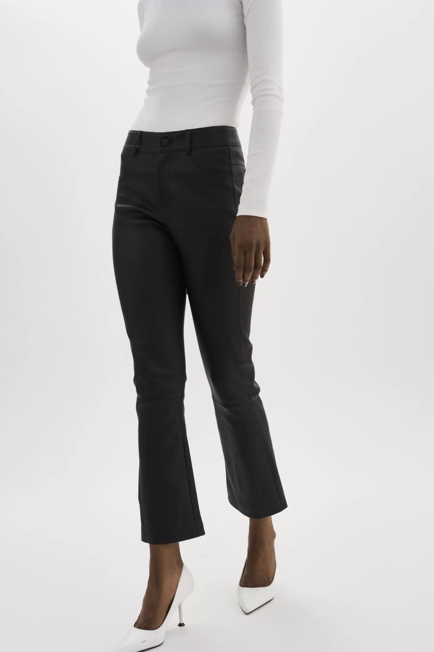 LAMARQUE FARIS | Pantalon En Cuir Stretch Noir Best