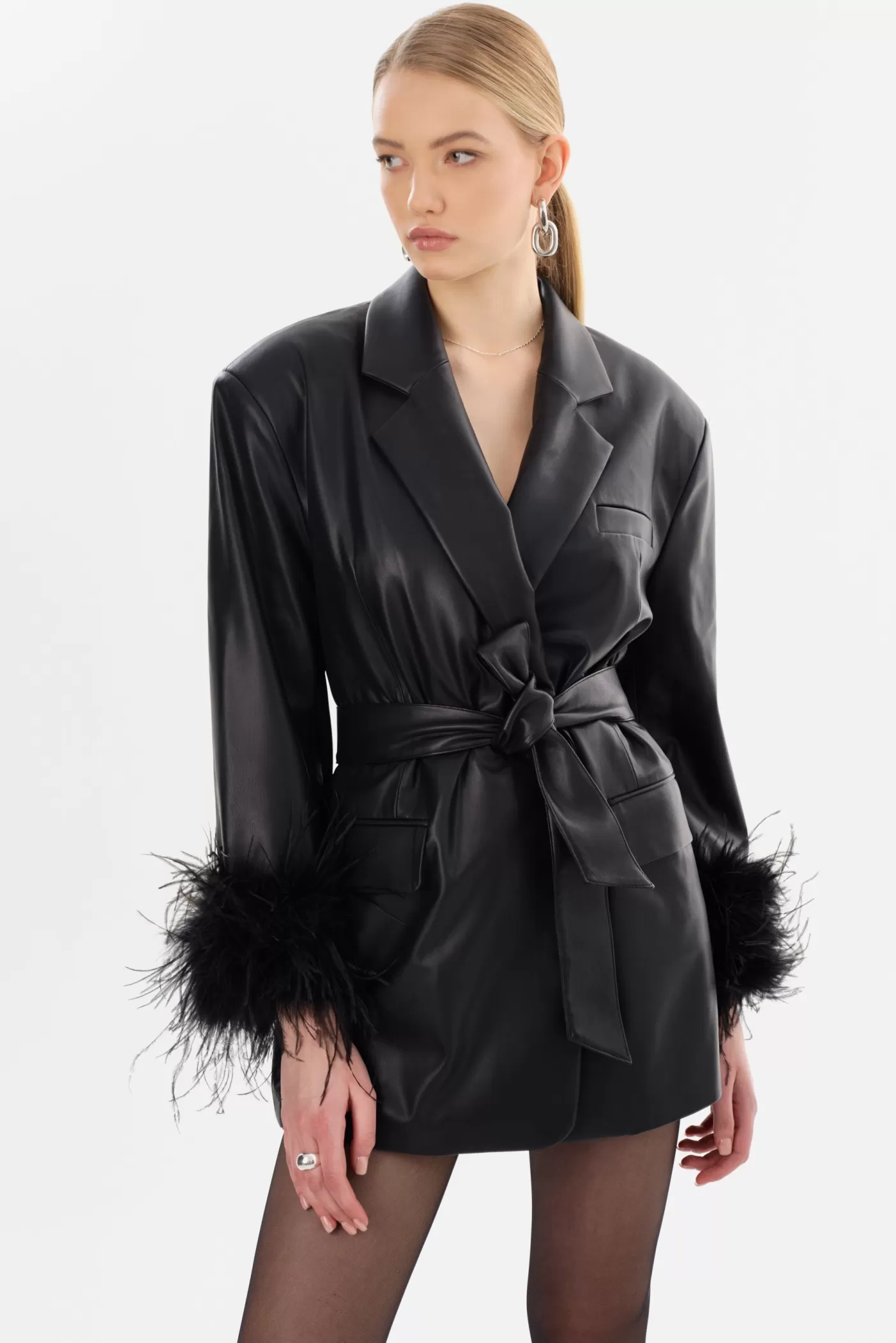 LAMARQUE GALIA Blazer En Similicuir Noir Cheap