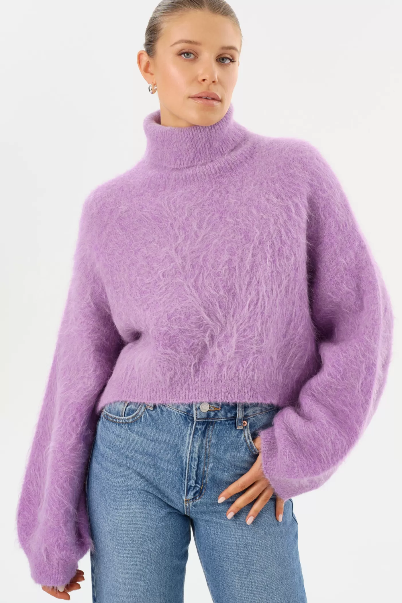 LAMARQUE GARCELLE | Wool Turtleneck Sweater Lavender Mauve Cheap