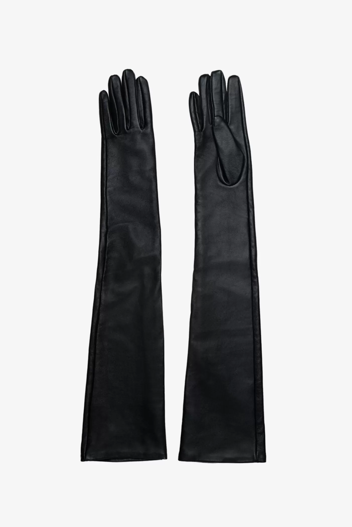 LAMARQUE GISELE Gants Long En Cuir Noir Sale