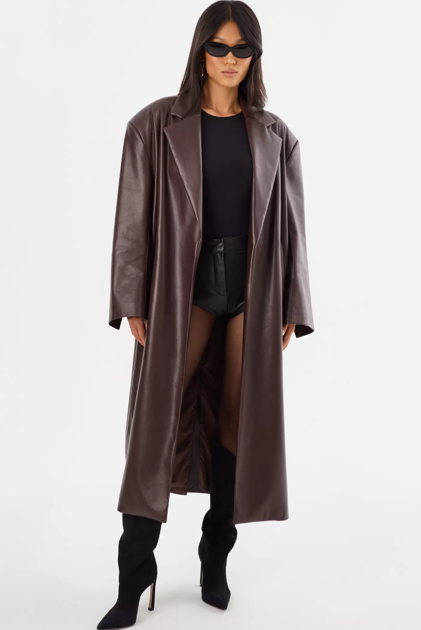 LAMARQUE JANELLE | Manteau En Cuir Recyclé Acajou Shop