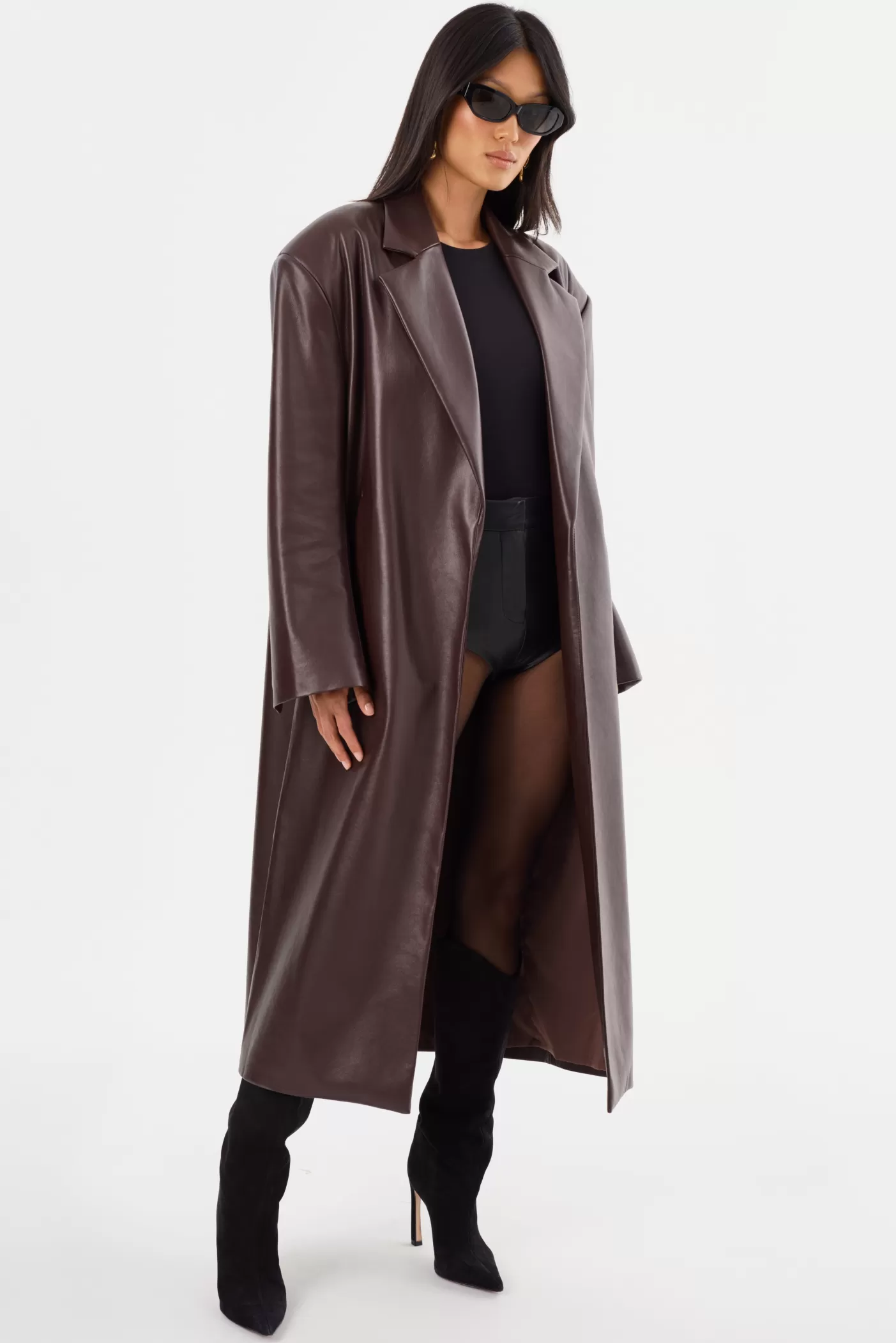 LAMARQUE JANELLE | Manteau En Cuir Recyclé Acajou Shop