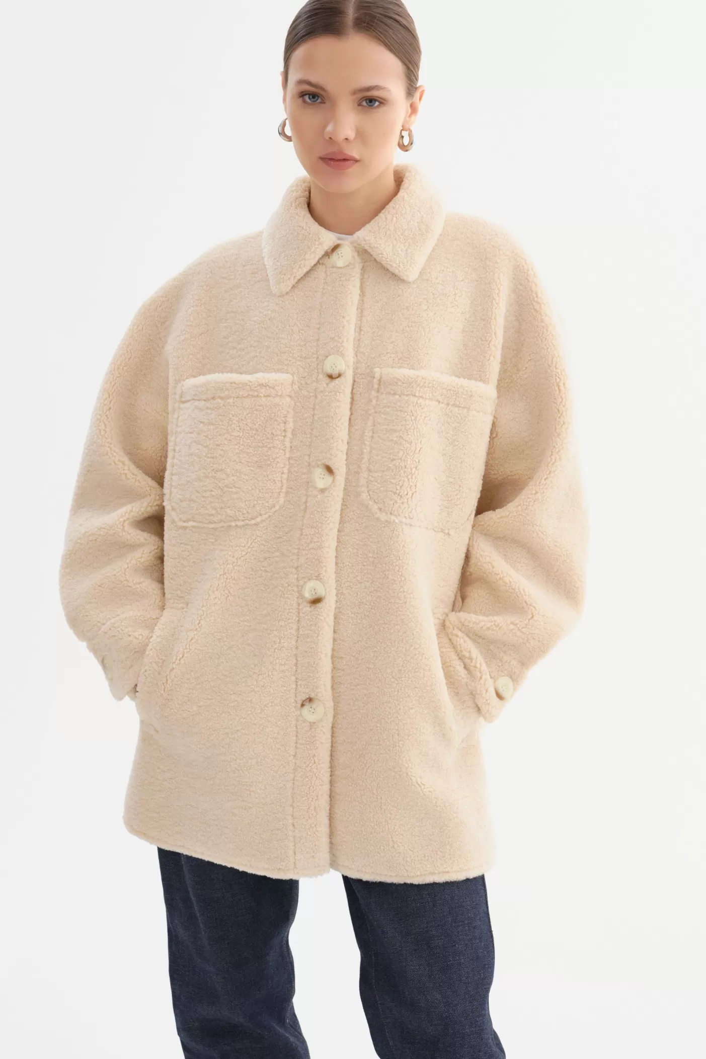 LAMARQUE KANE | Sherpa Shacket Beige Cheap