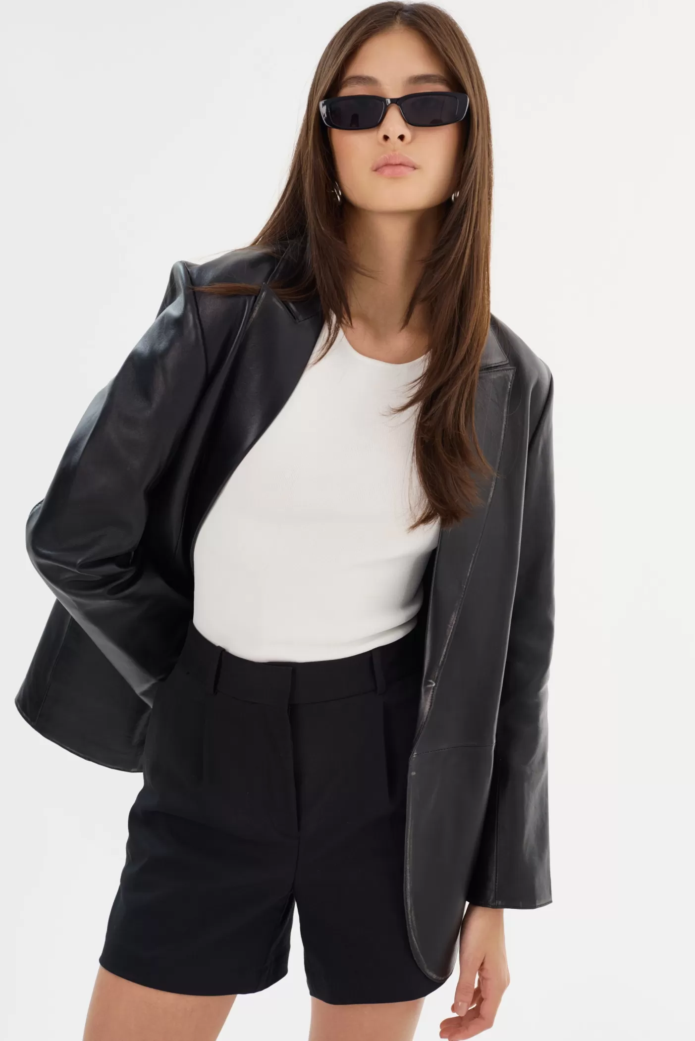 LAMARQUE KARRIN | Blazer En Cuir Vieilli Noir vieilli Flash Sale