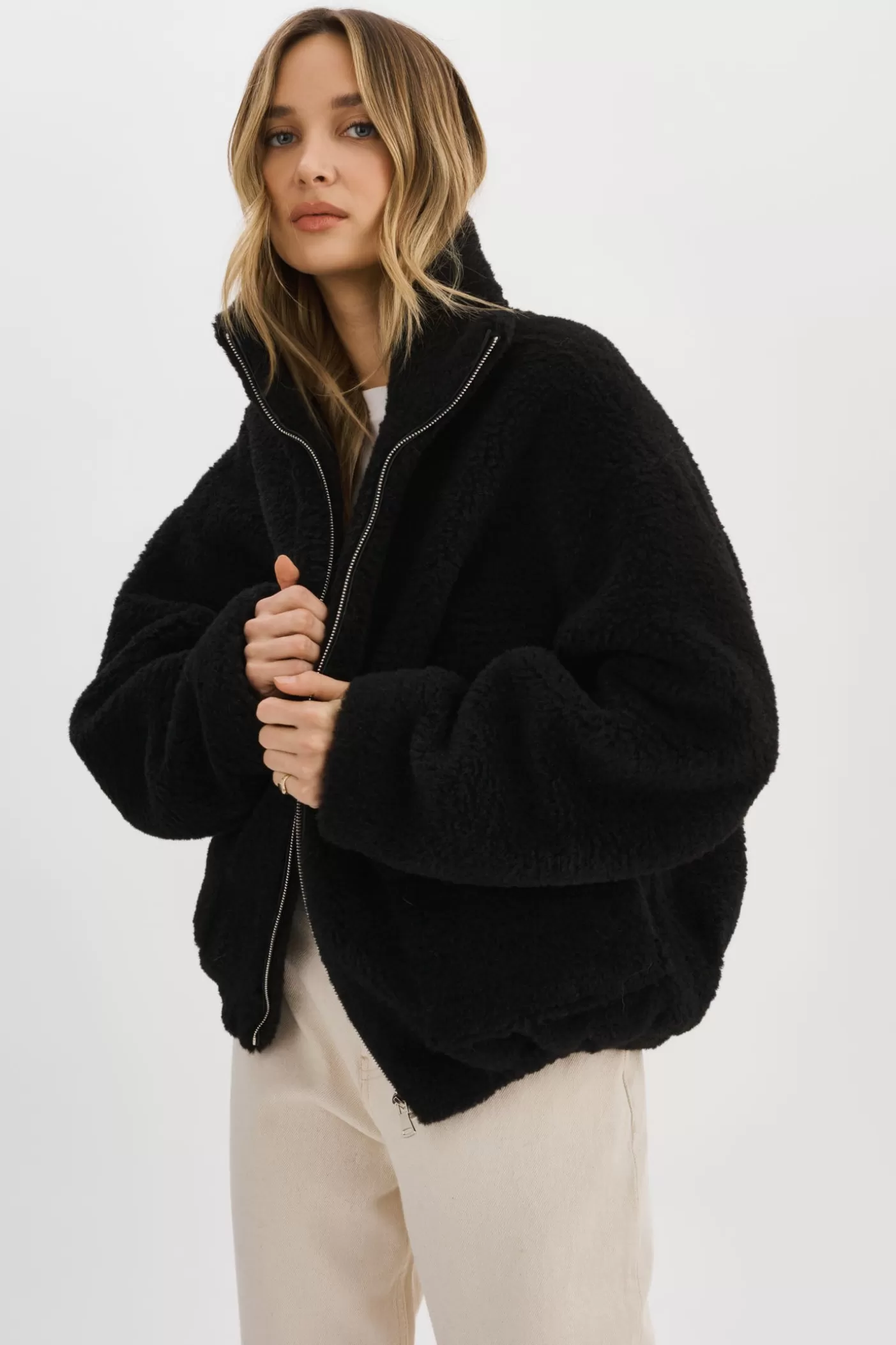 LAMARQUE KIM | Veste Sherpa Noir Sale