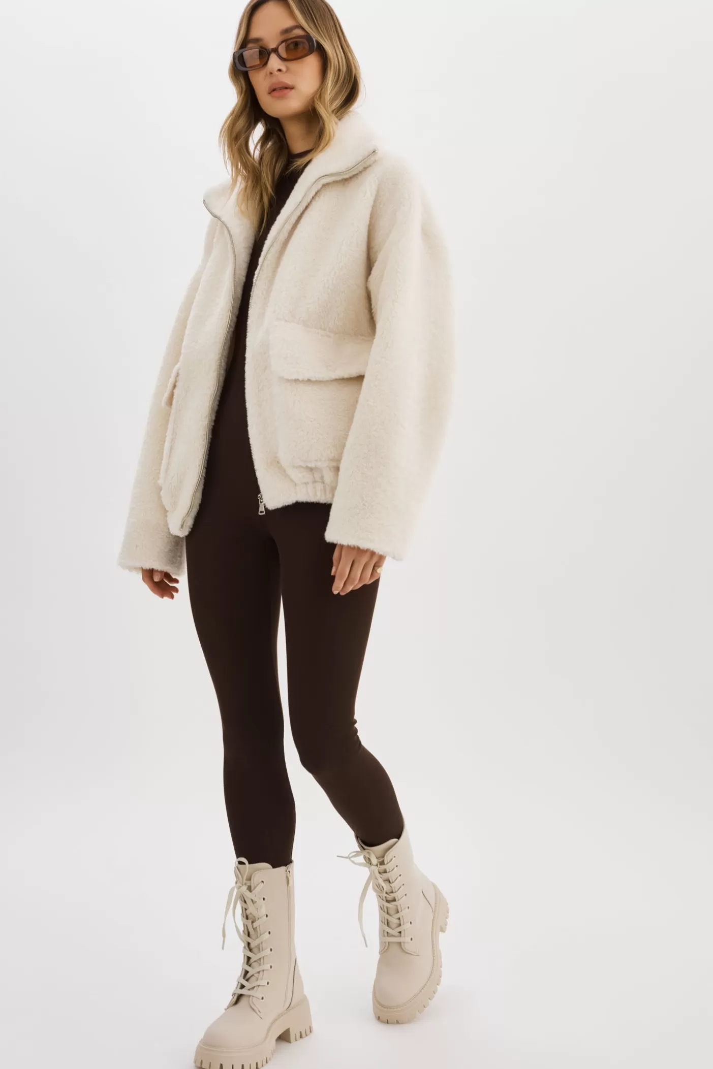 LAMARQUE KIM | Veste Sherpa Blanc cassé Sale