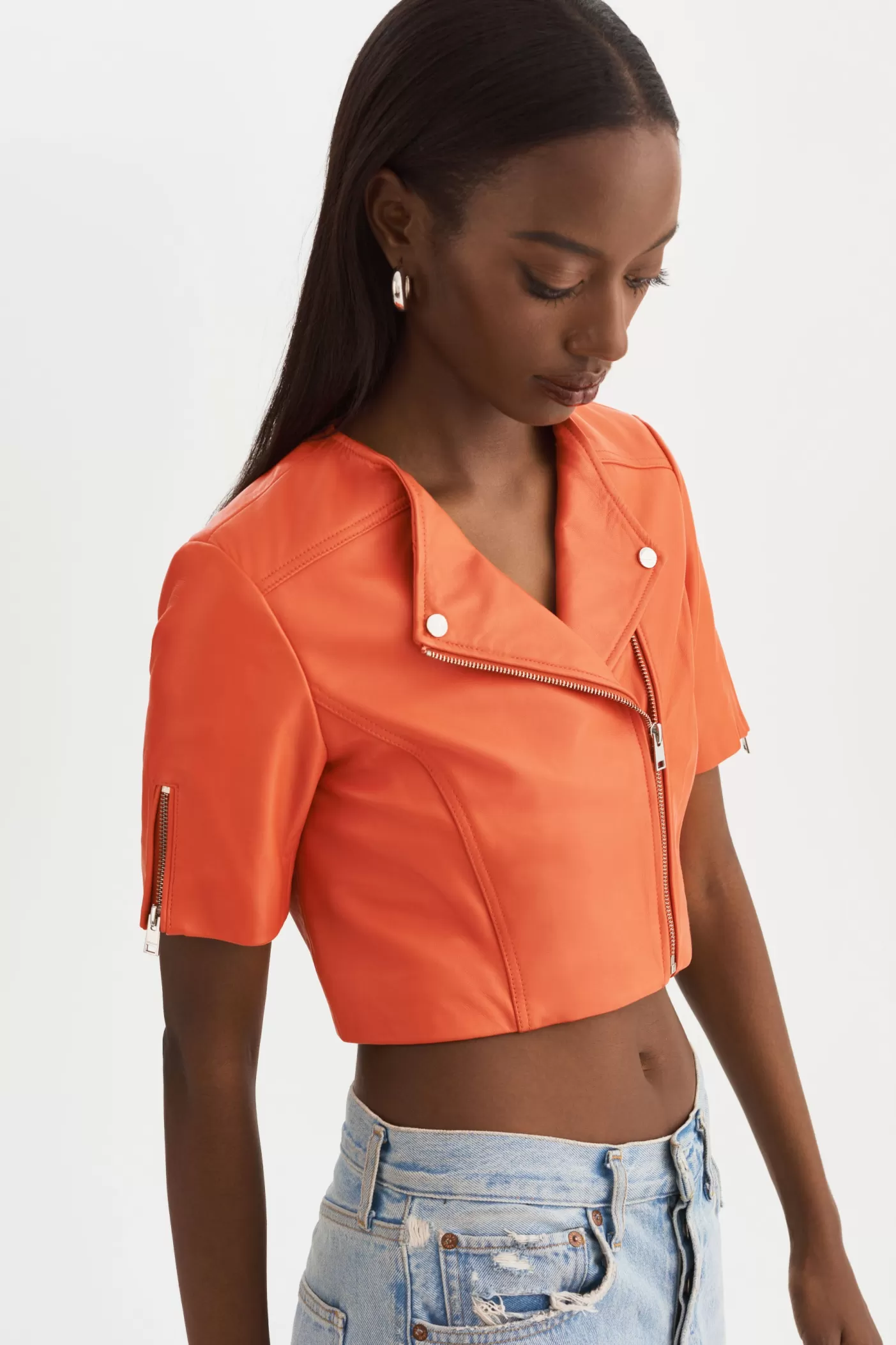 LAMARQUE KIRSI | Blouson Biker Orange épicée Online