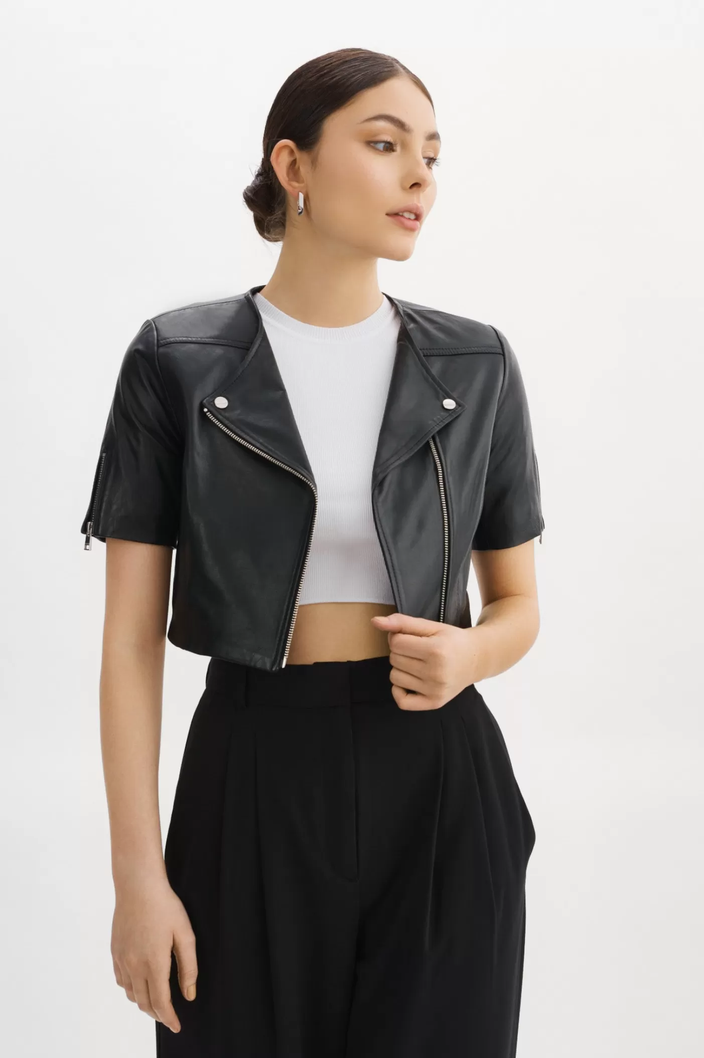 LAMARQUE KIRSI | Blouson Biker Cuir Noir Discount