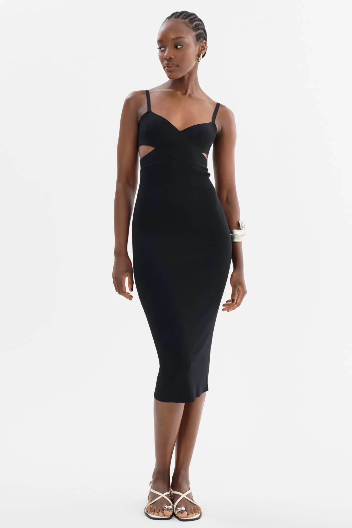 LAMARQUE LIDIA | Robe Midi En Tricot Noir Clearance