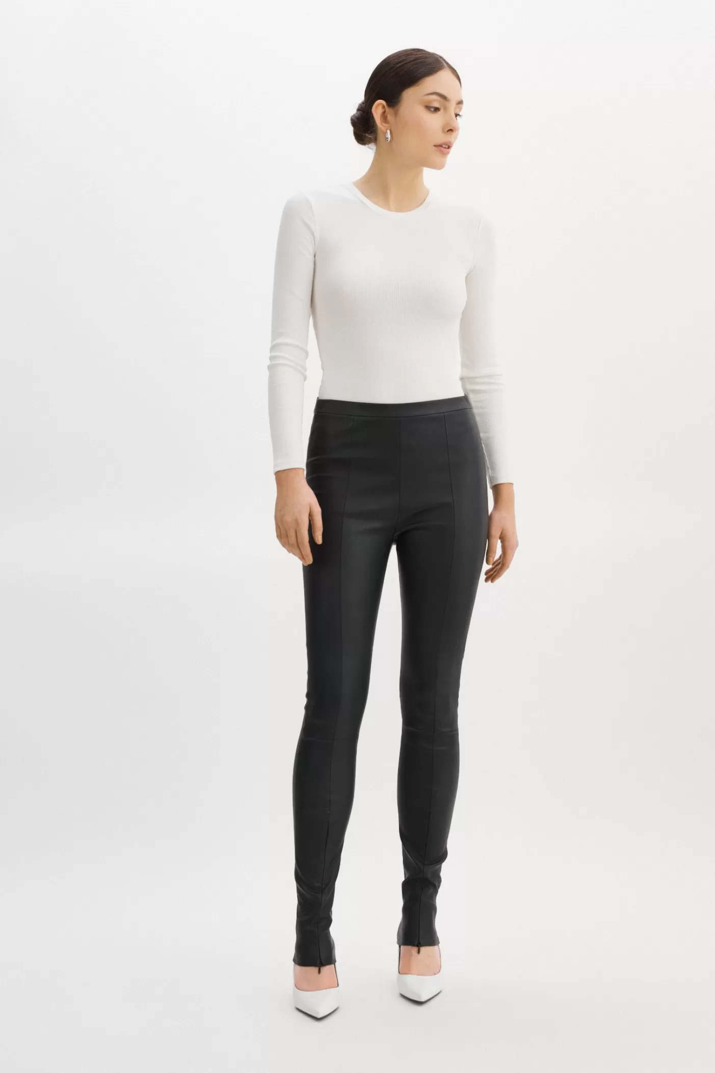 LAMARQUE LONDA Legging En Cuir Extensible Noir Discount