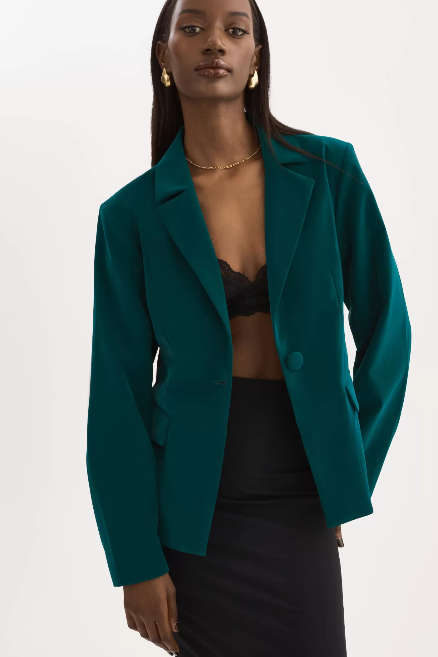 LAMARQUE LOTTIE | Blazer En Similicuir Jade foncé Clearance