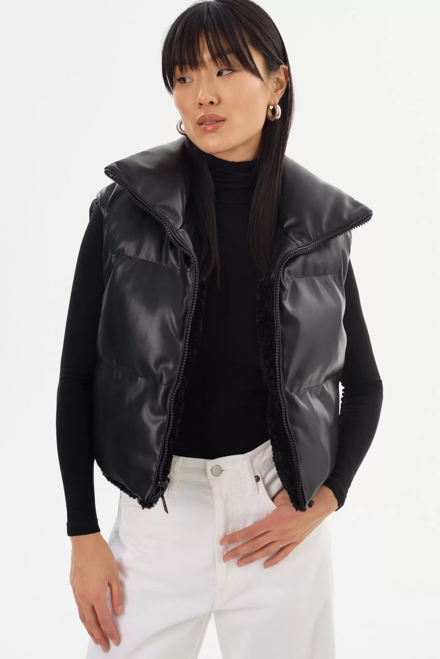 LAMARQUE MELICIA | Reversible Puffer Vest Black / Black Flash Sale