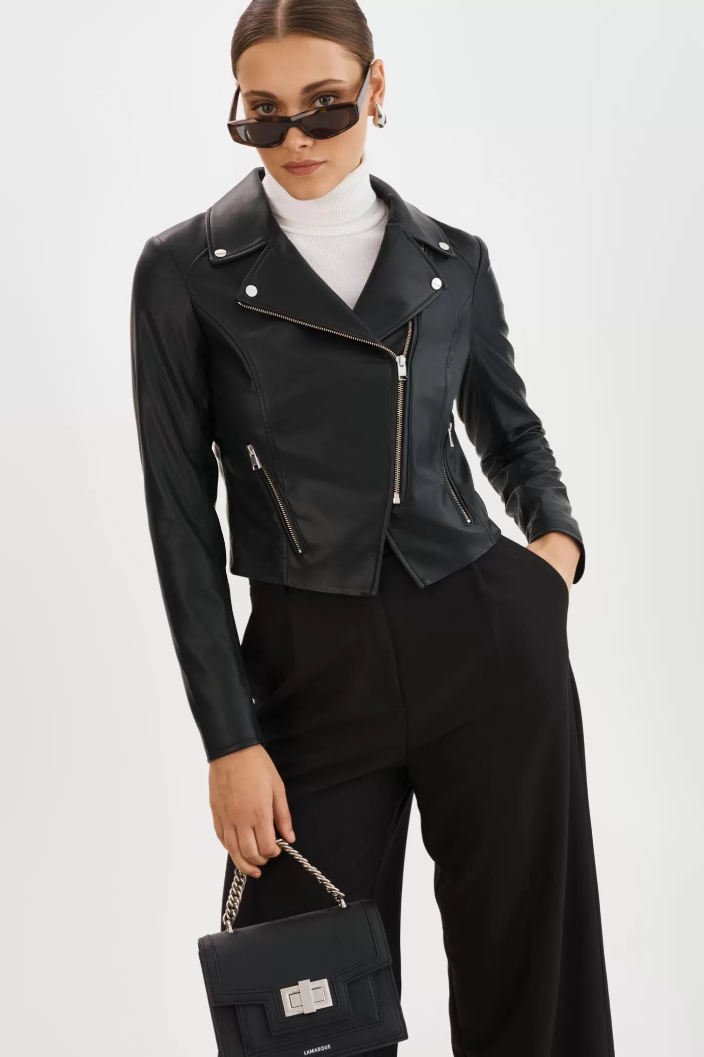 LAMARQUE MONICA | Veste En Similicuir Noir New