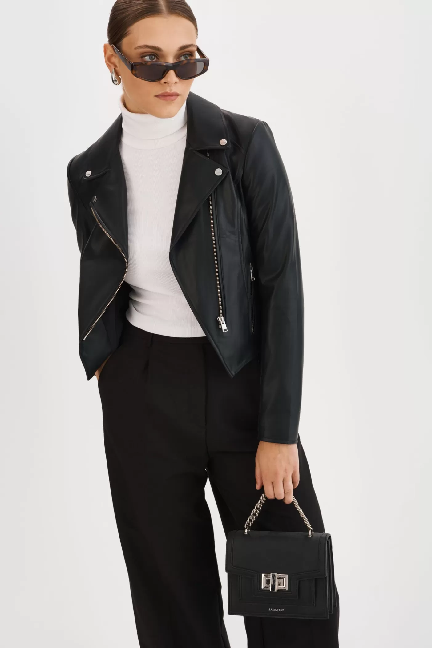 LAMARQUE MONICA | Veste En Similicuir Noir New