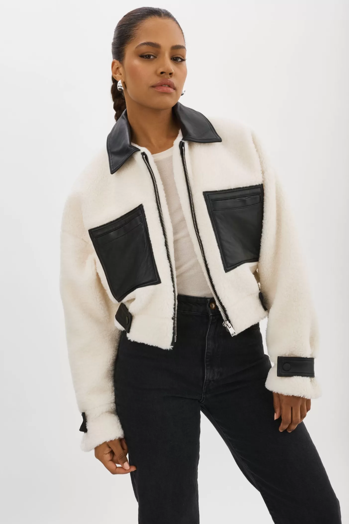 LAMARQUE NOLA | Veste En Sherpa Blanc cassé Cheap