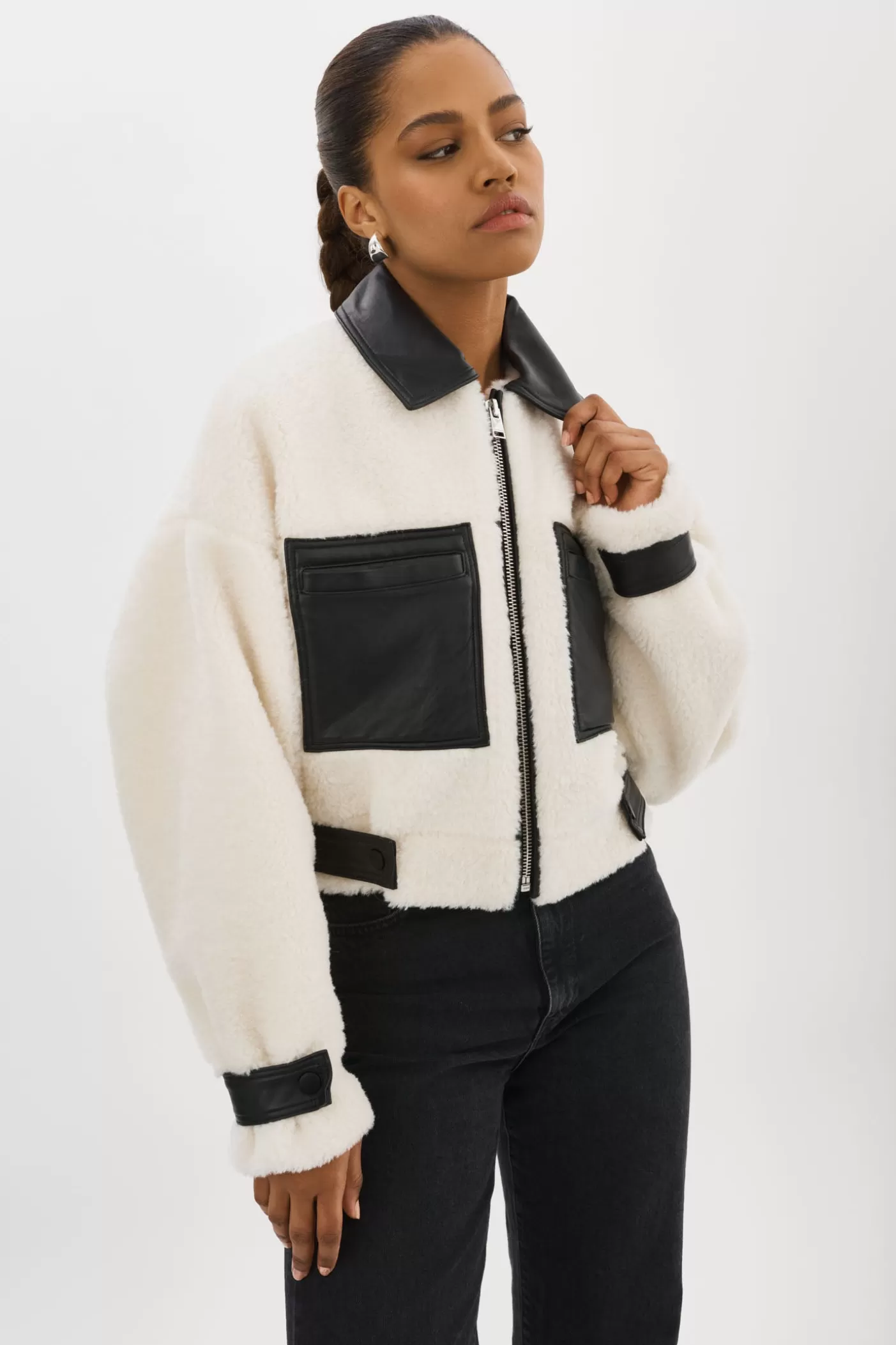 LAMARQUE NOLA | Veste En Sherpa Blanc cassé Cheap