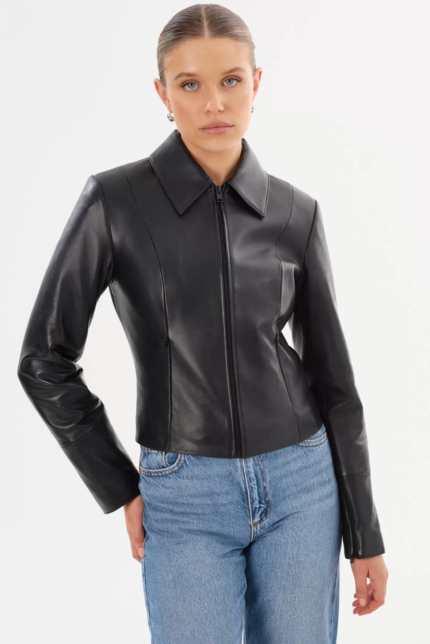 LAMARQUE OCEANA | Fitted Leather Jacket Black Shop