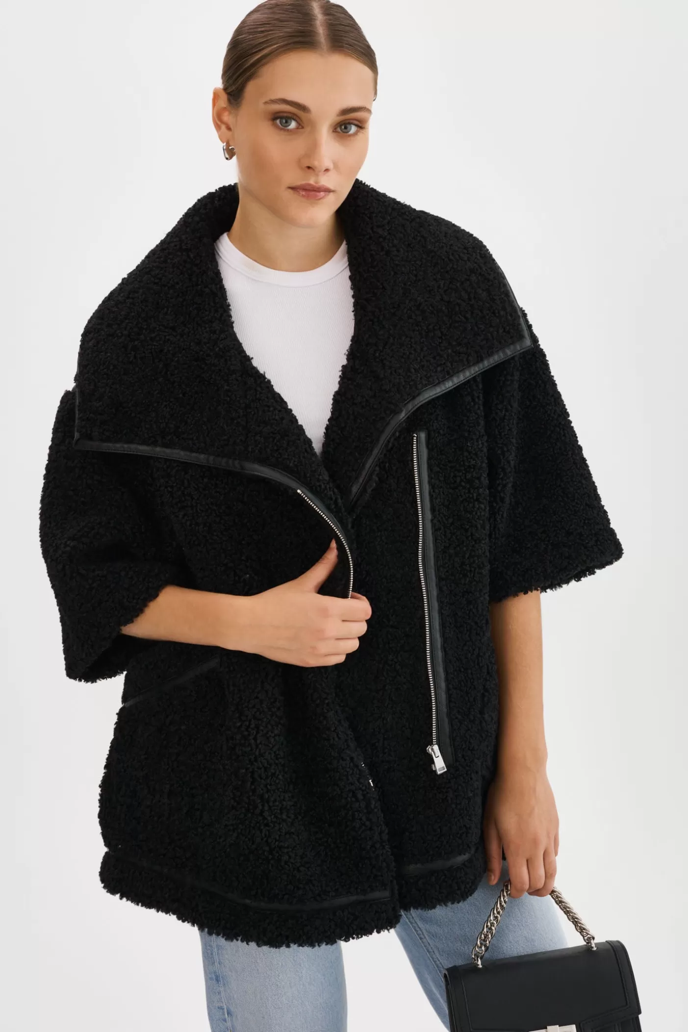 LAMARQUE OHANNA | Manteau Sherpa Noir Sale