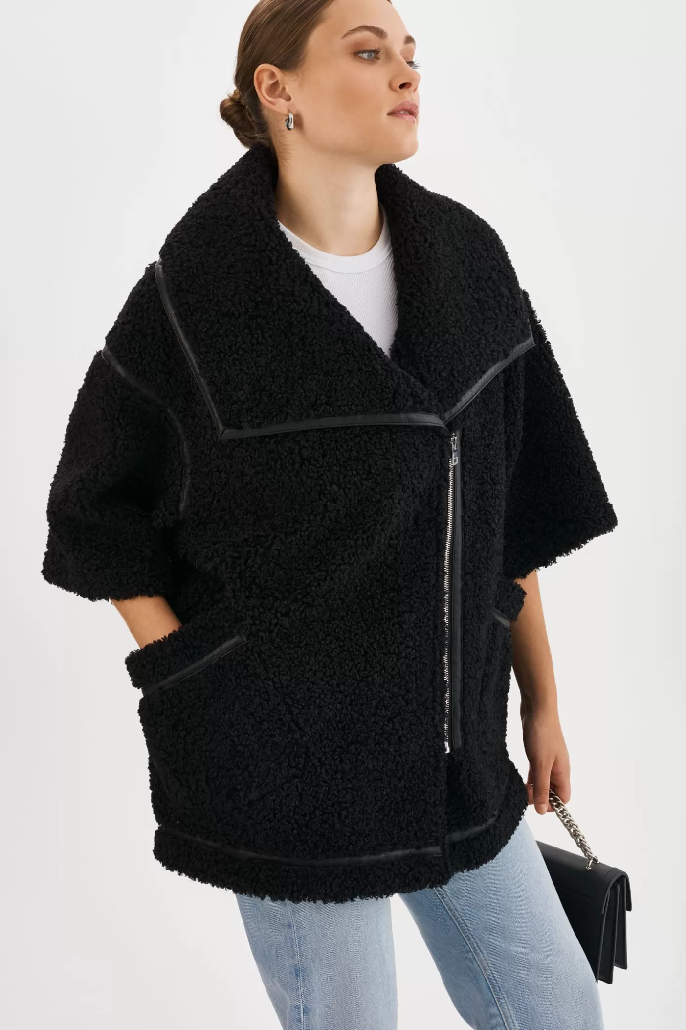 LAMARQUE OHANNA | Manteau Sherpa Noir Sale