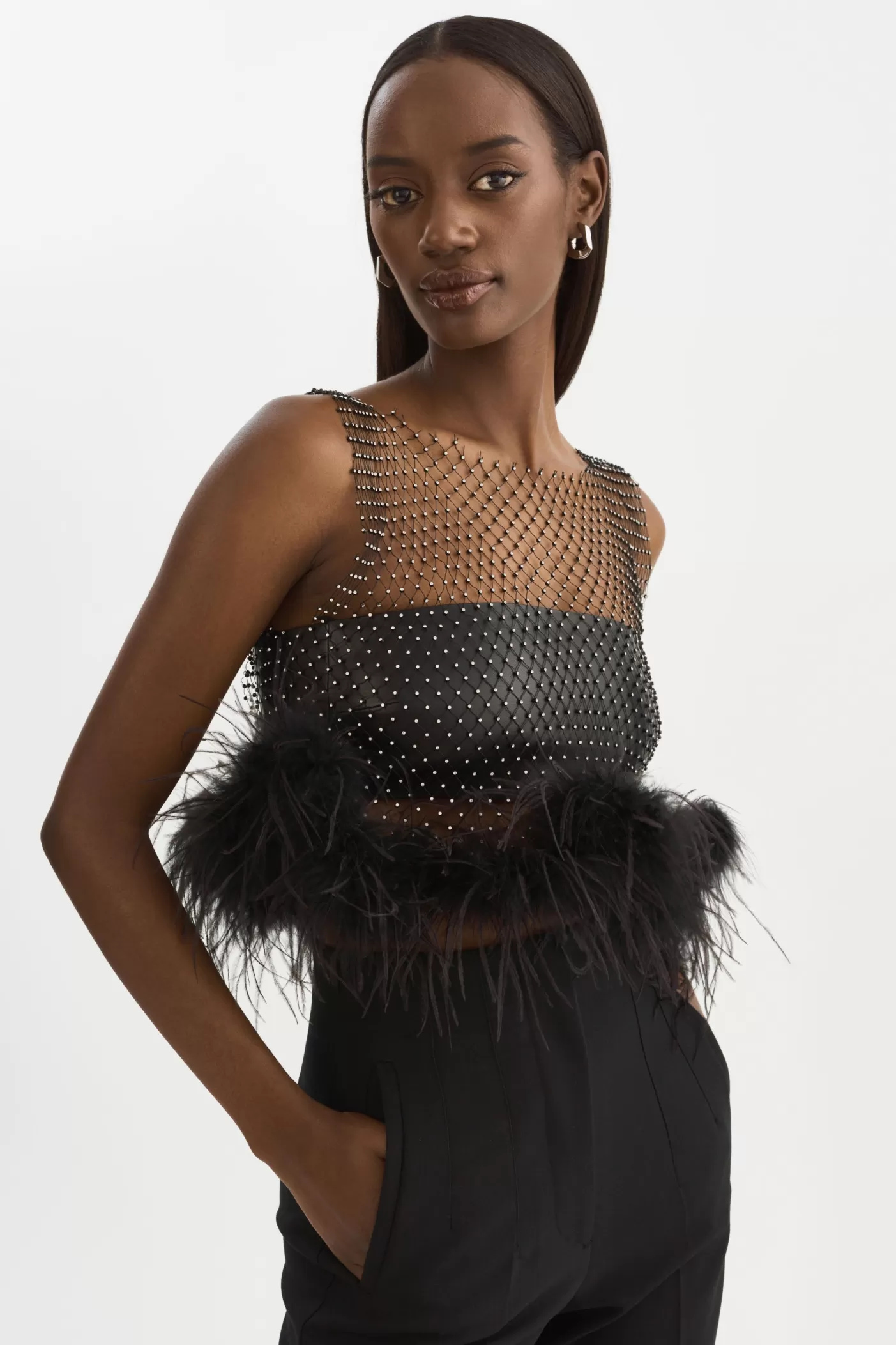 LAMARQUE PIA | Top De Strass Noir Clearance