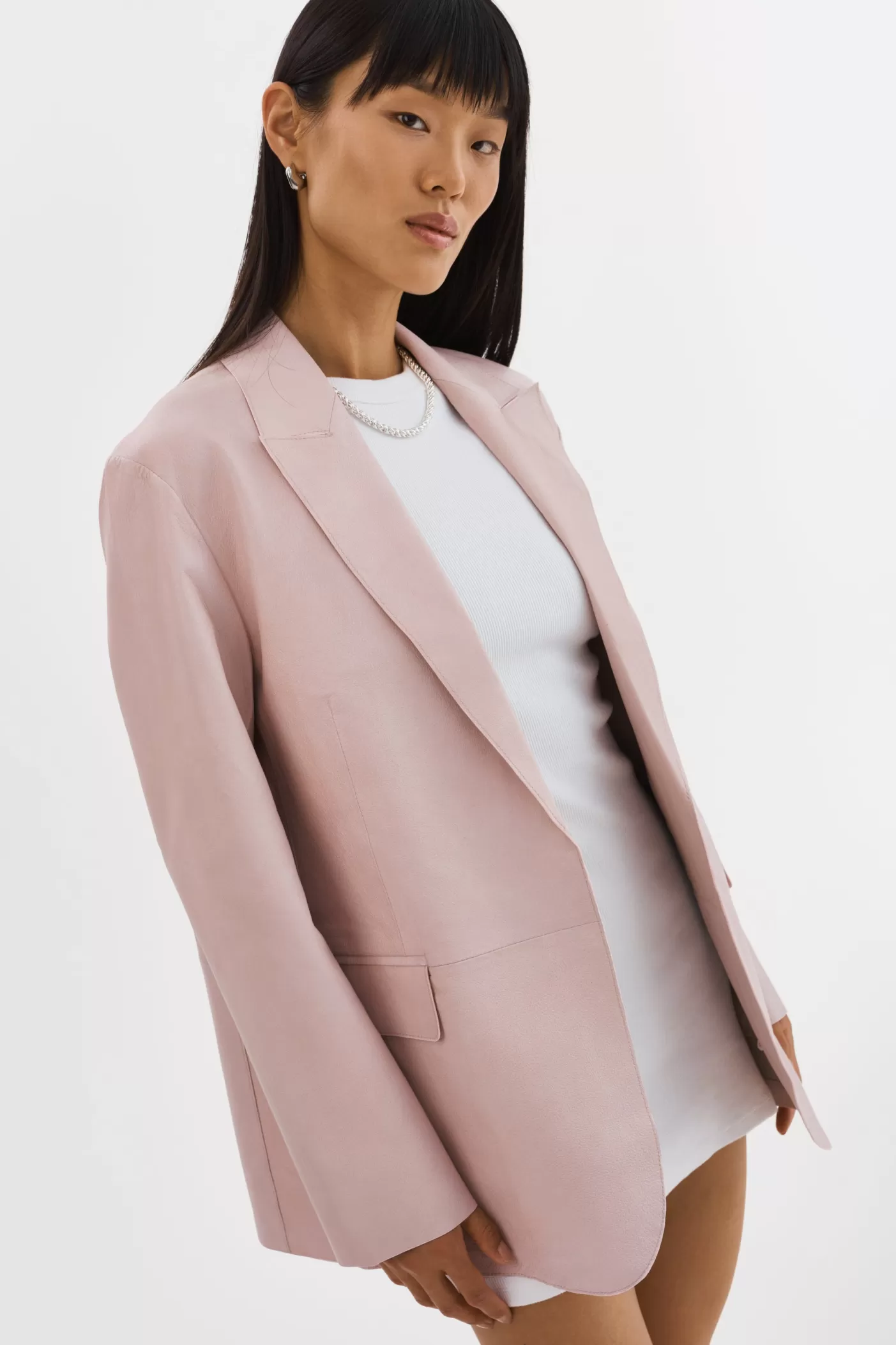 LAMARQUE QUIRINA | Blazer En Cuir Rose Clearance