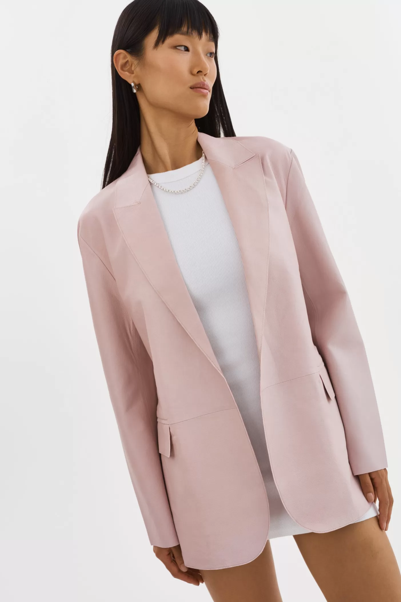 LAMARQUE QUIRINA | Blazer En Cuir Rose Clearance