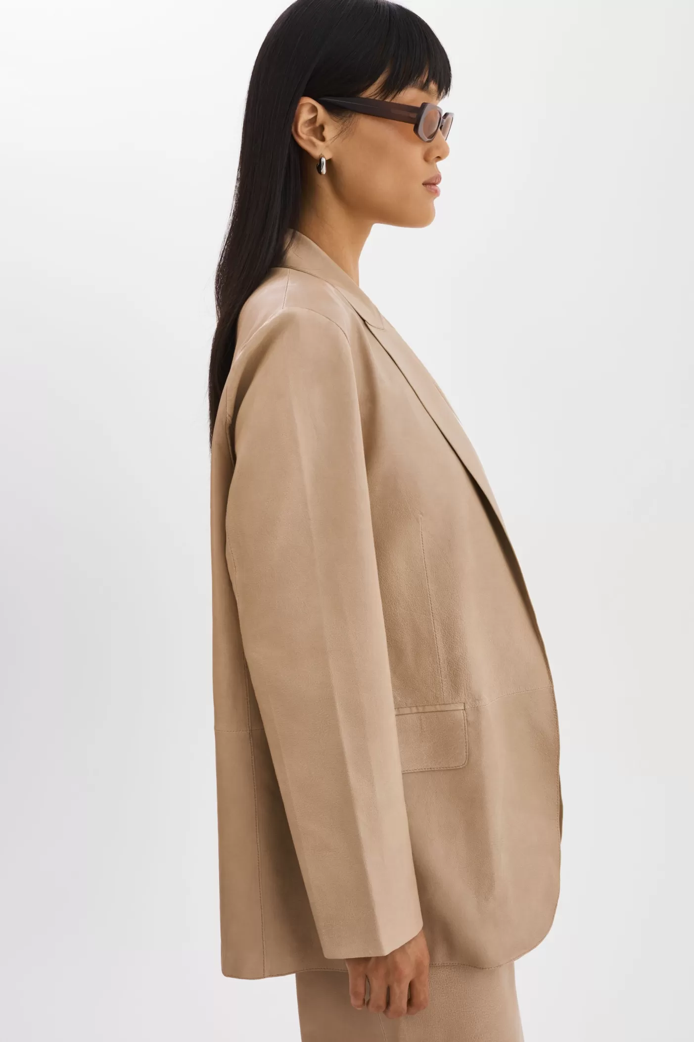 LAMARQUE QUIRINA | Blazer En Cuir Beige Hot